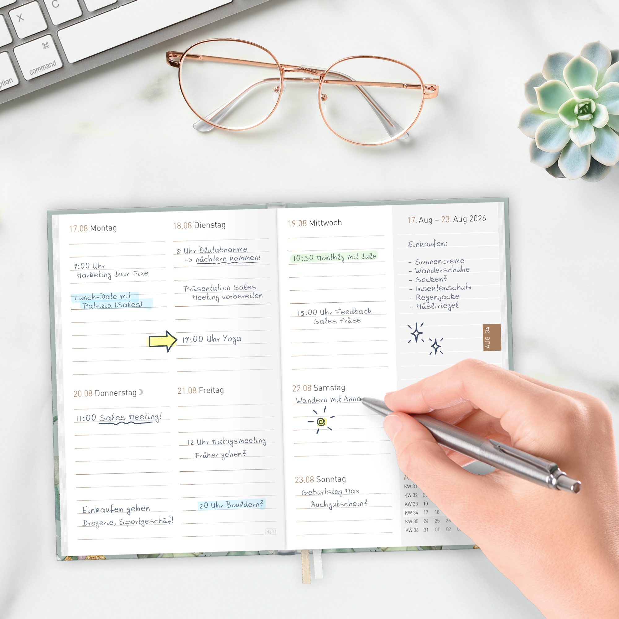 Artikelbild 6 des Artikels “Chäff-Timer Mini A6 2026 [Minty Leaves] “