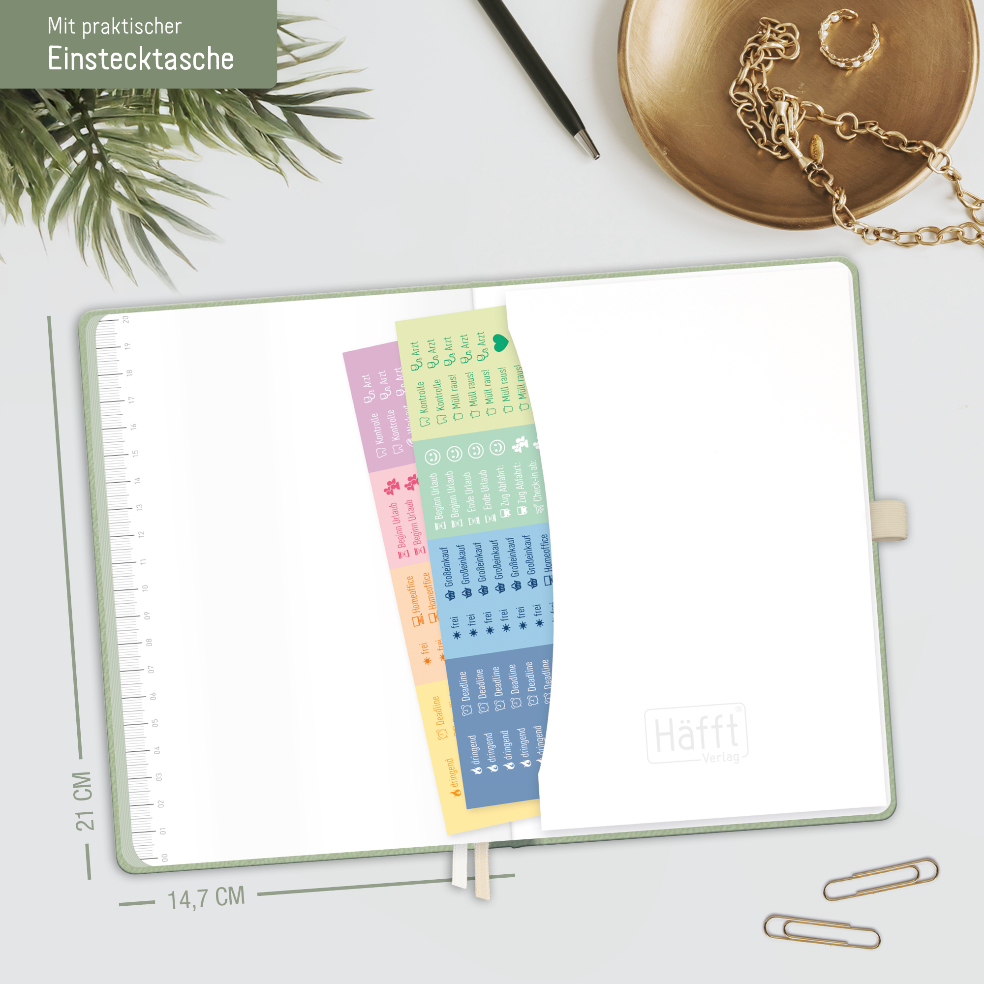 Artikelbild 6 des Artikels “Häfft® Chäff-Timer Deluxe Kalender 2026 A5 mit Kunstleder-Einband 