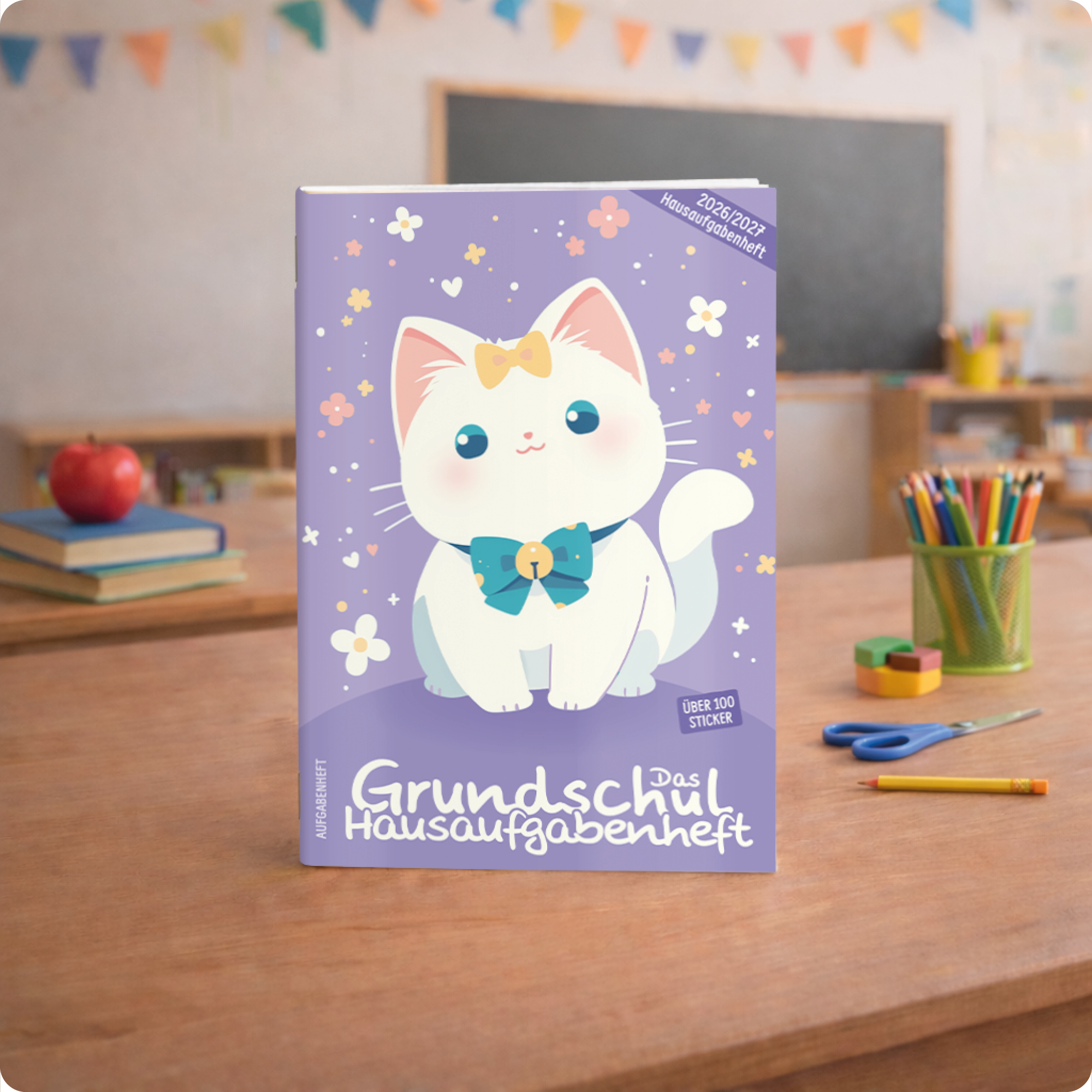 Artikelbild 7 des Artikels “Hausaufgabenheft Grundschule 2026/2027 A5 mit Datum [Cute Cat] “