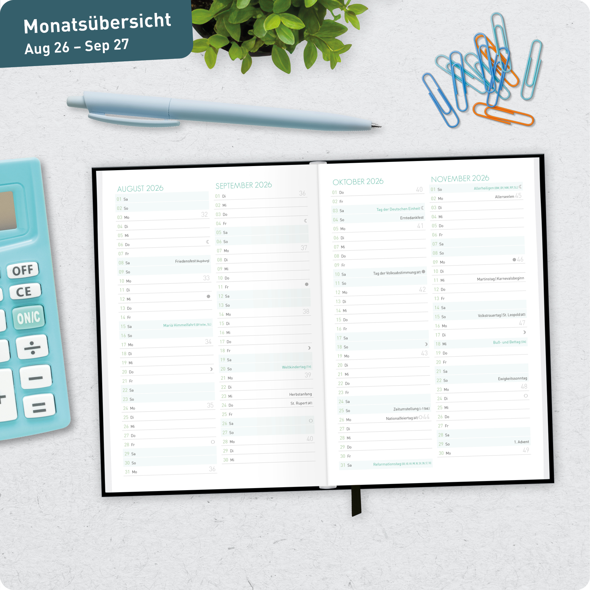 Artikelbild 7 des Artikels “Schulstuff Schüler:innen-Timer A6 2026/2027 [Black Edition] “