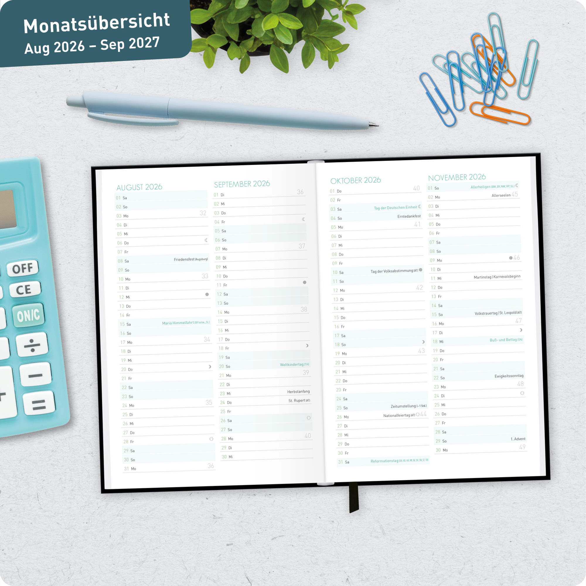 Artikelbild 7 des Artikels “Schulstuff Schüler:innen-Timer A6 2026/2027 [Black Edition] “