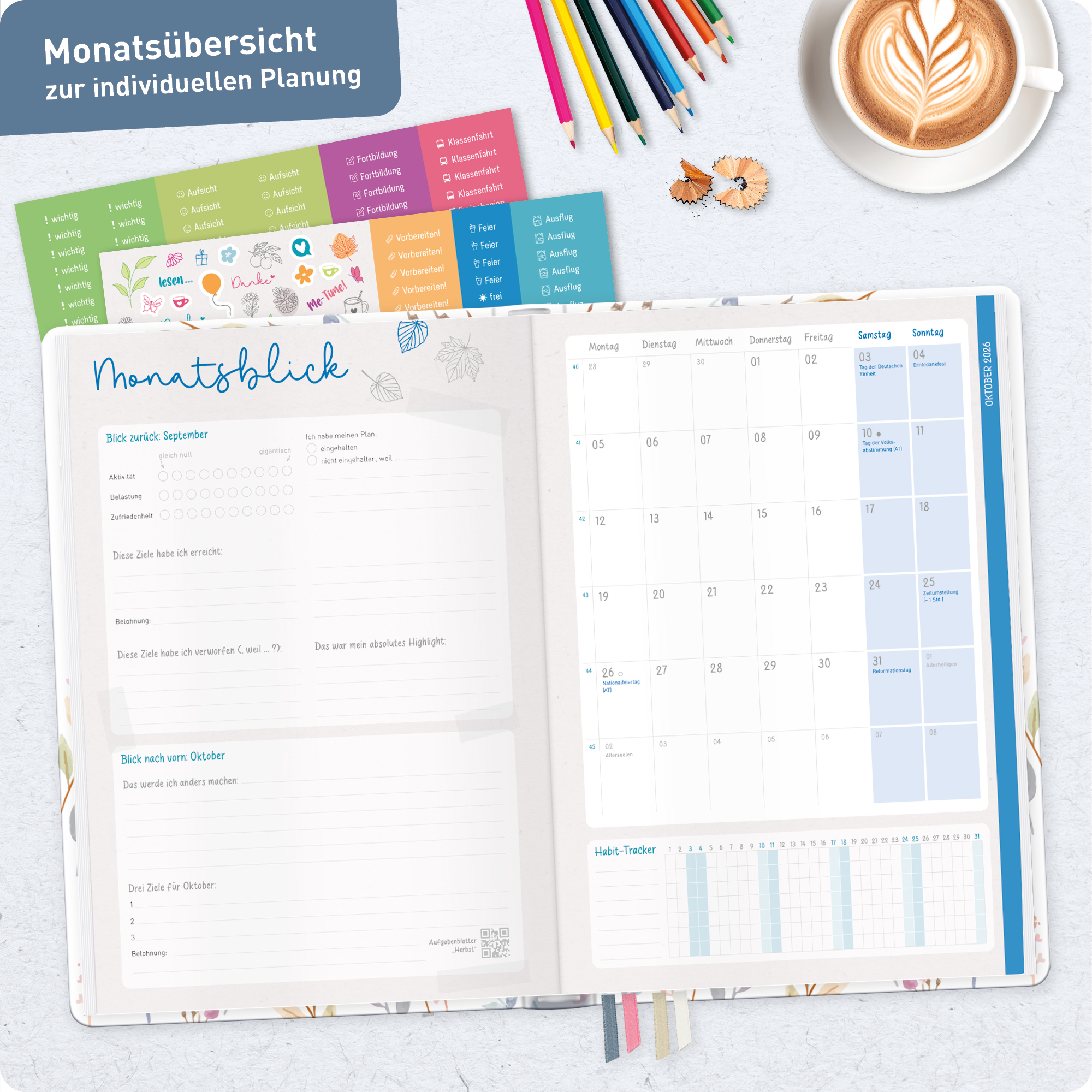 Artikelbild 7 des Artikels “Lehrer-Planer Grundschule A4+ 26/27 [Sweet Flowers] “