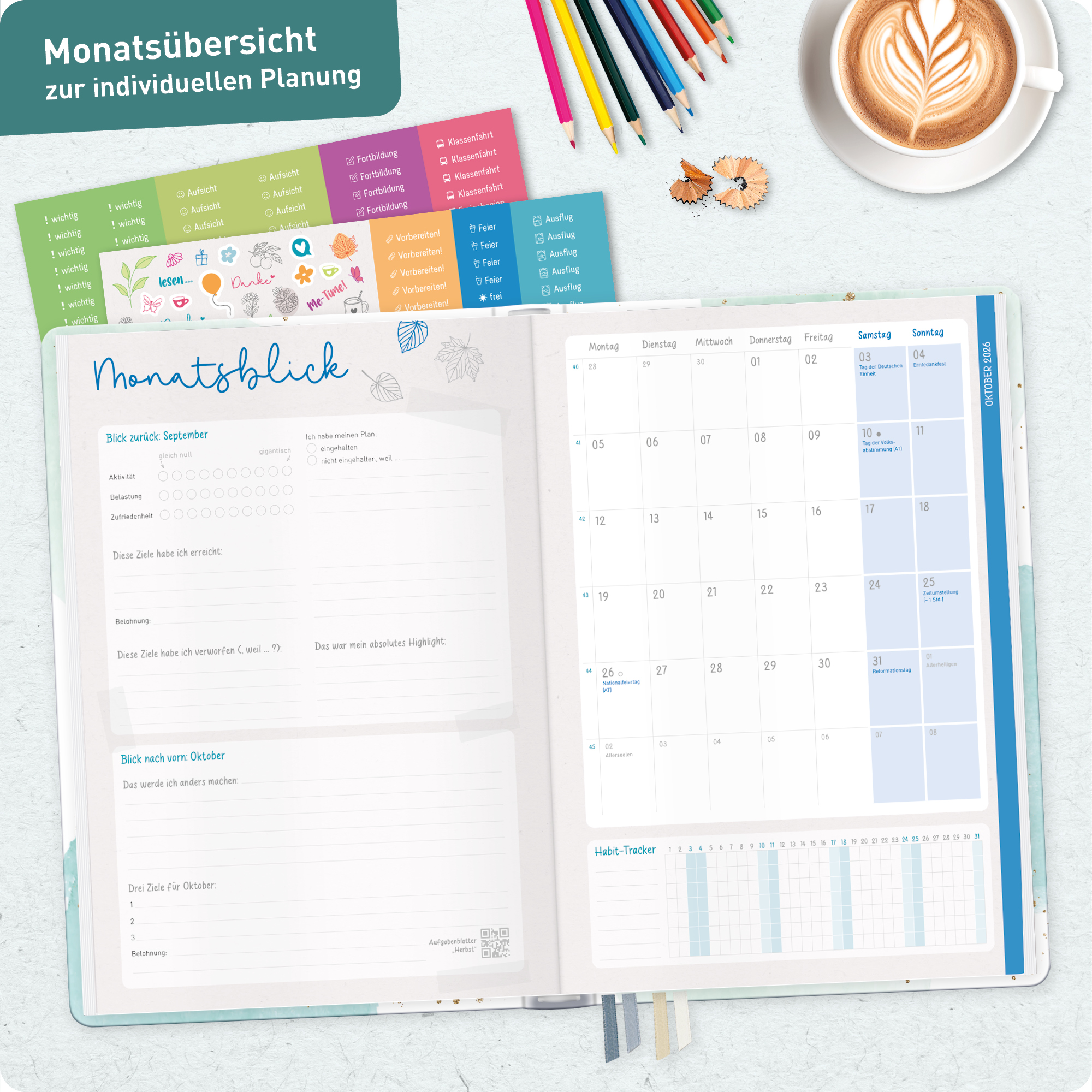 Artikelbild 7 des Artikels “Lehrer-Planer Grundschule A4+ 26/27 [Watercolor Dots] “