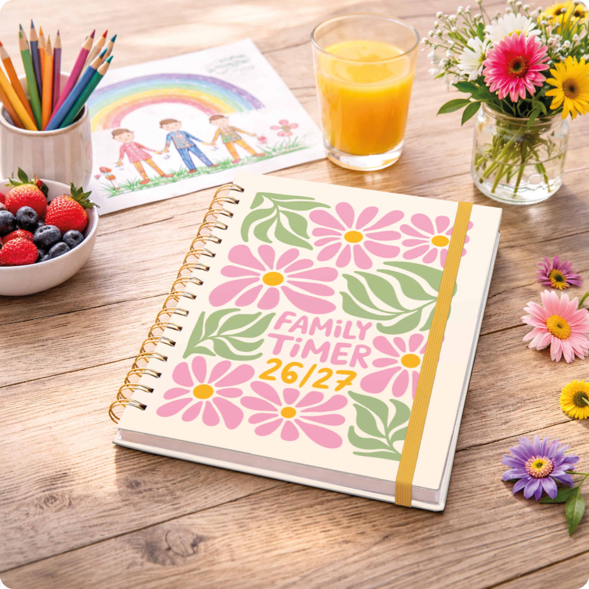 Artikelbild 7 des Artikels “Family-Timer A5 2026 2027 [Flower Power Pink] “