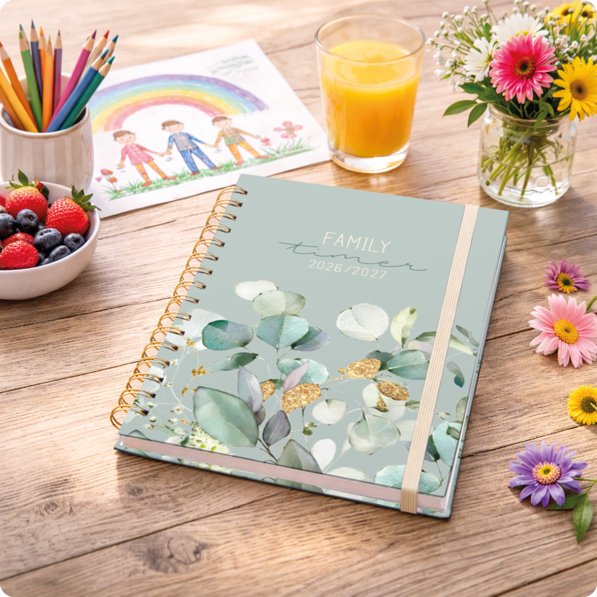 Artikelbild 7 des Artikels “Family-Timer A5 2026 2027 [Minty Leaves] “