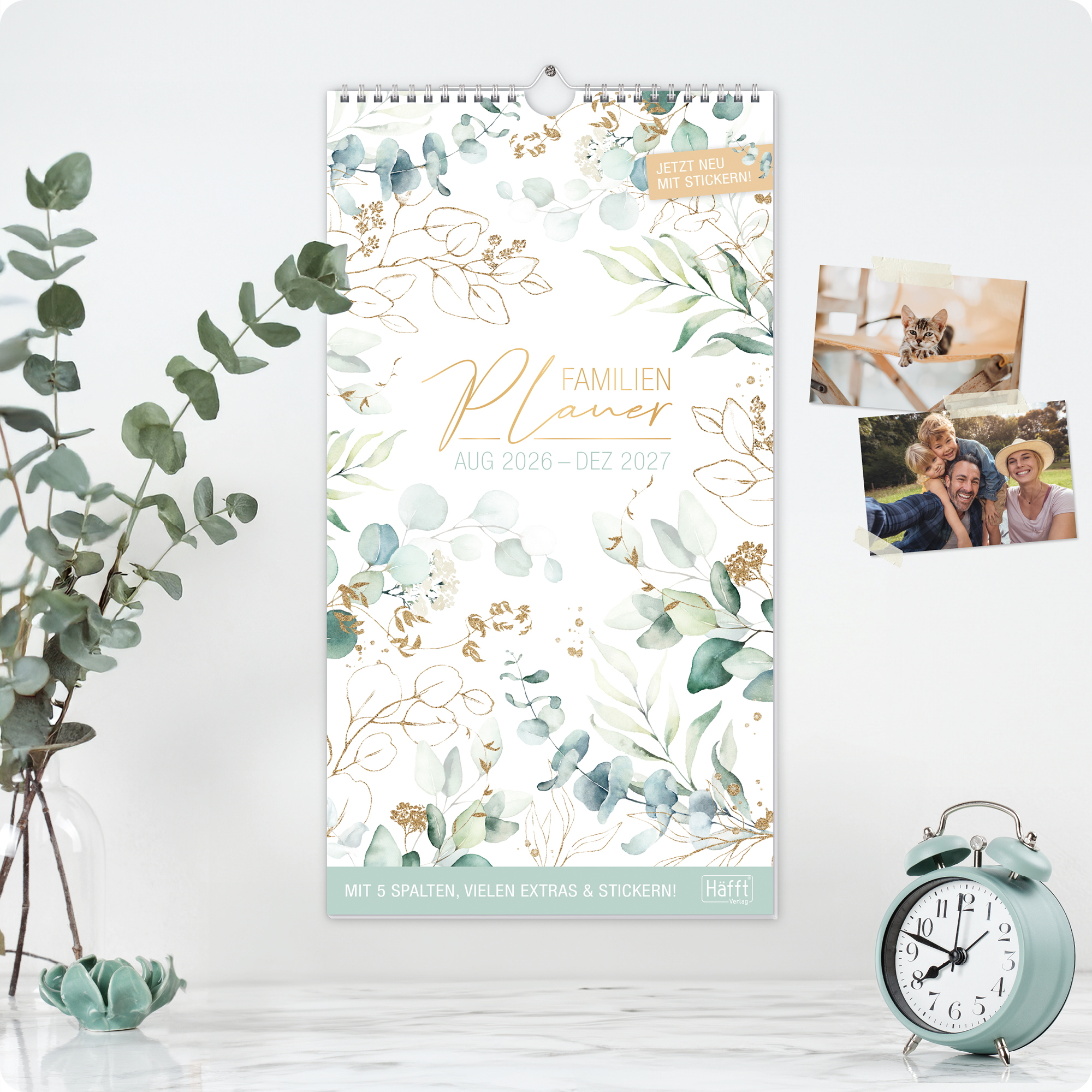 Artikelbild 7 des Artikels “Familienplaner 2026/2027 Wandkalender mit 5 Spalten [Blattgold] “