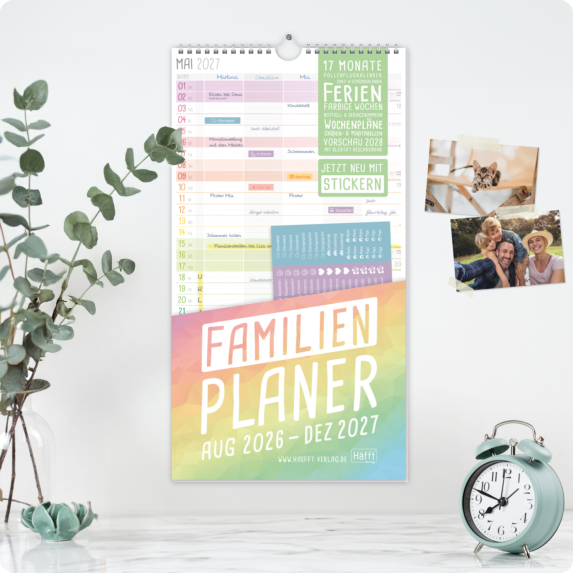 Artikelbild 7 des Artikels “Familienplaner 2026/2027 Wandkalender mit 5 Spalten [Rainbow] “