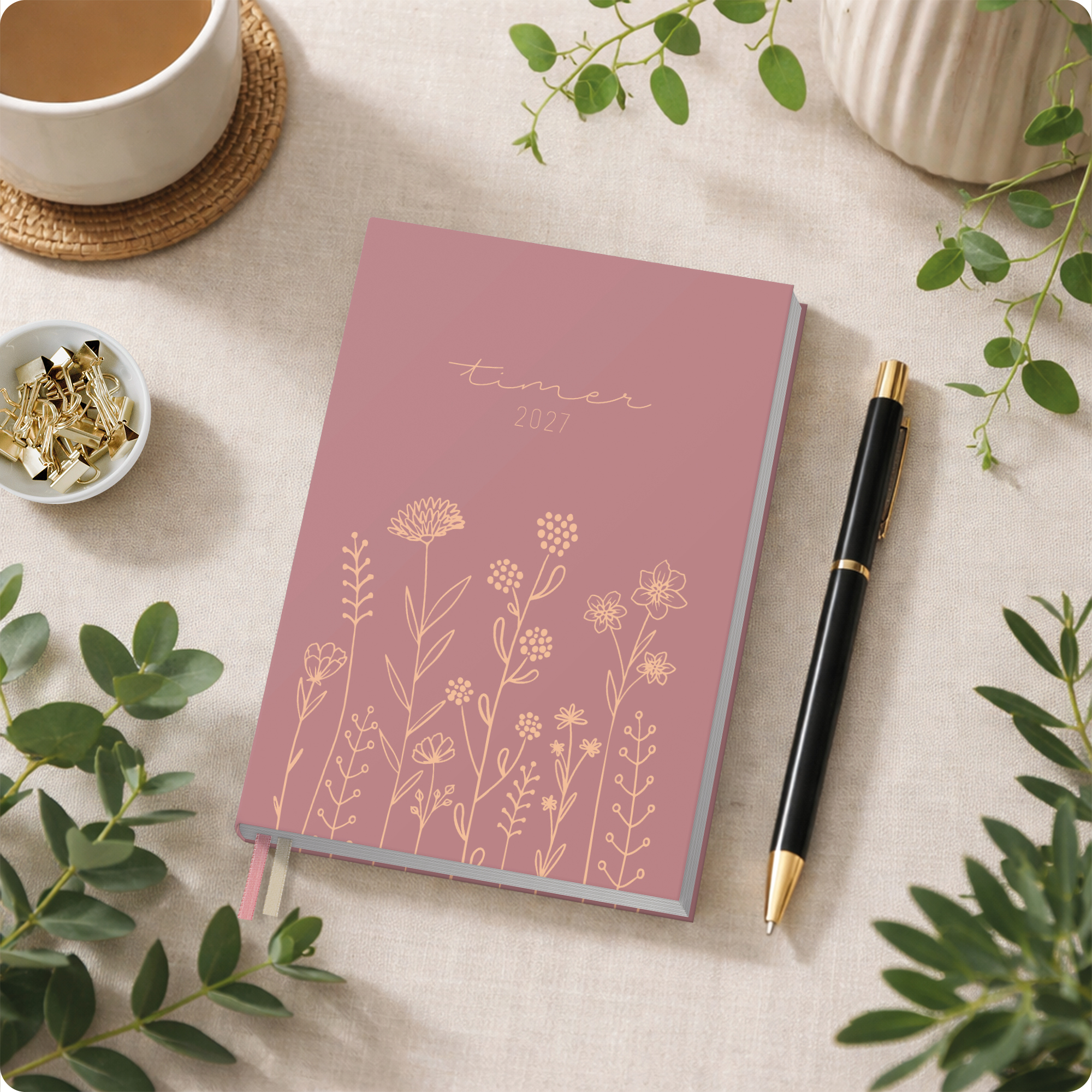 Artikelbild 7 des Artikels “Chäff-Timer Mini A6+ 2026/2027 [Fine Flowers rosé] “