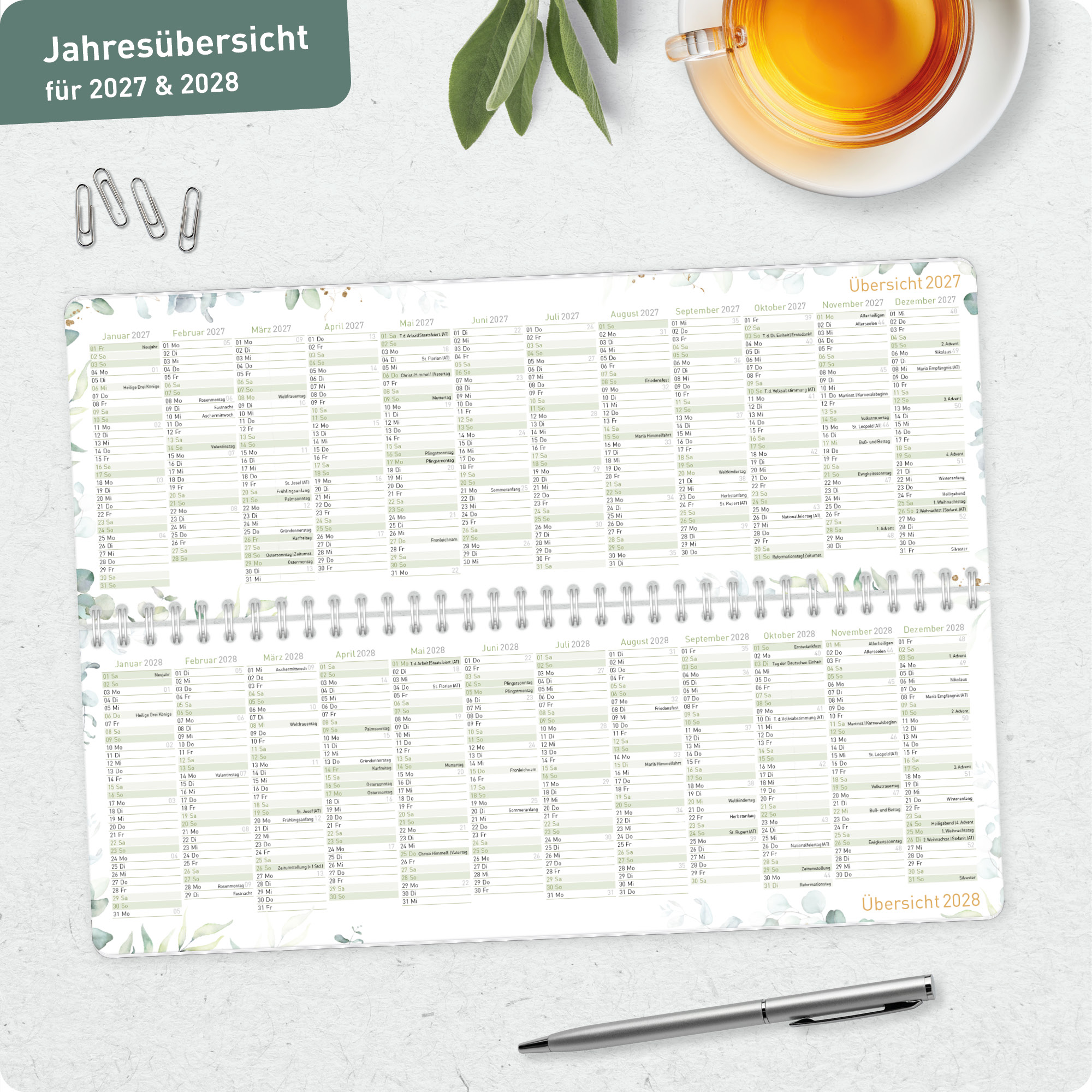 Artikelbild 7 des Artikels “Wochen-Tischkalender 2027 quer [Blattgold] “