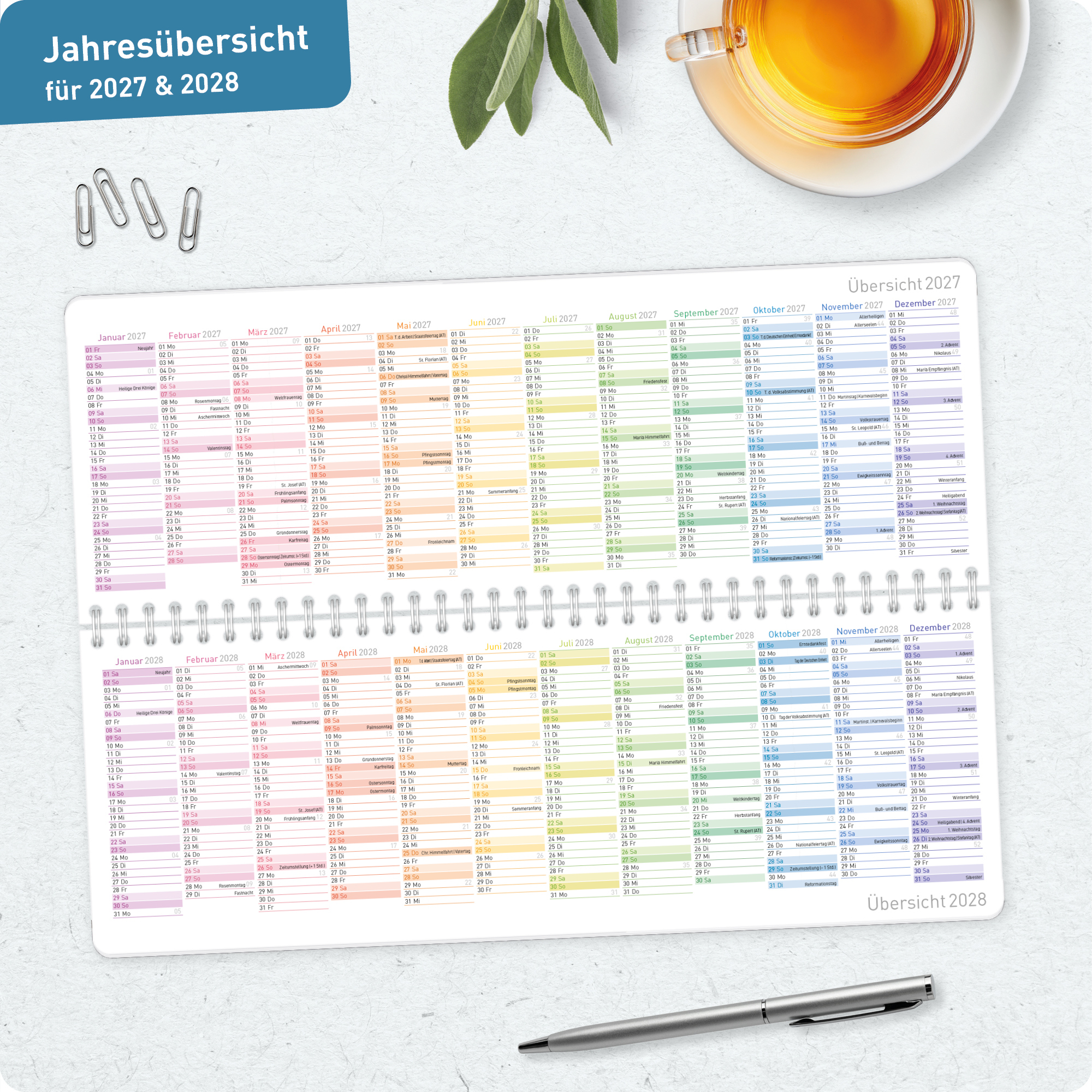 Artikelbild 7 des Artikels “Wochen-Tischkalender 2027 quer zum Aufstellen [Rainbow] “