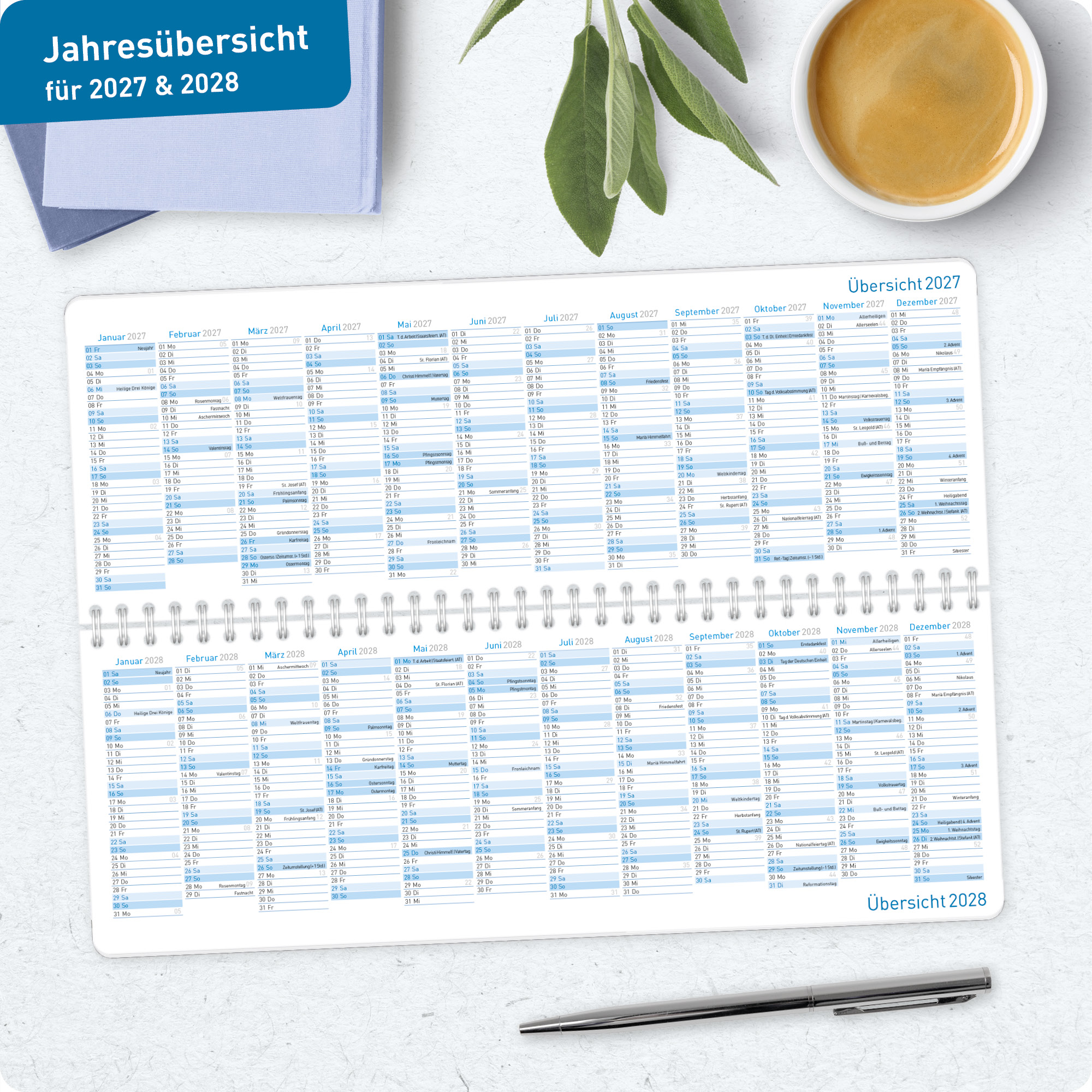 Artikelbild 7 des Artikels “Wochen-Tischkalender quer 2027 [Königsblau] “