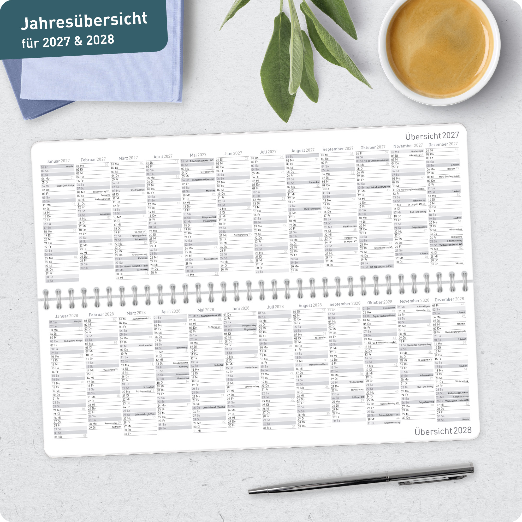 Artikelbild 7 des Artikels “Wochen-Tischkalender quer 2027 [Black Edition] “