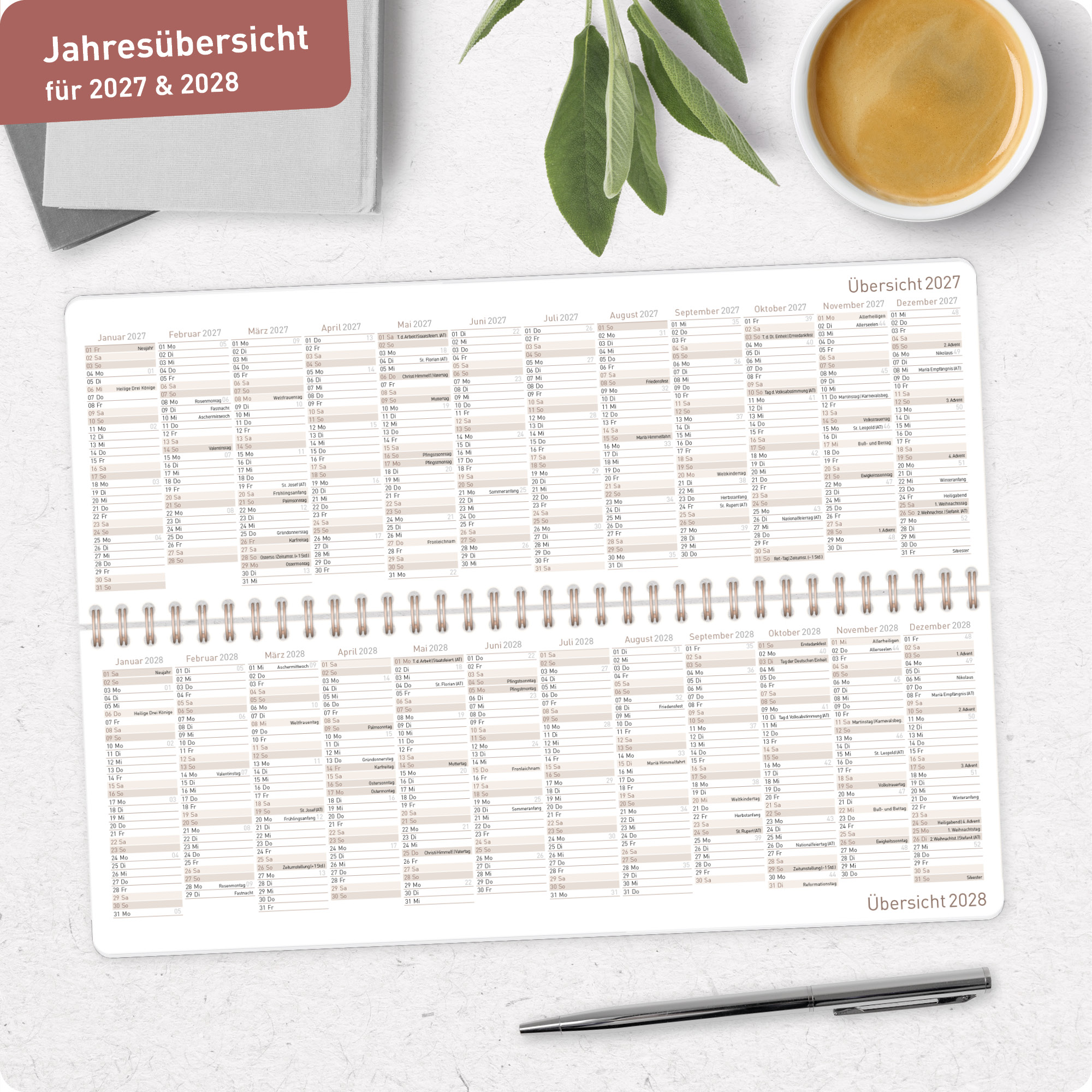 Artikelbild 7 des Artikels “Wochen-Tischkalender quer 2027 [Poppy] “