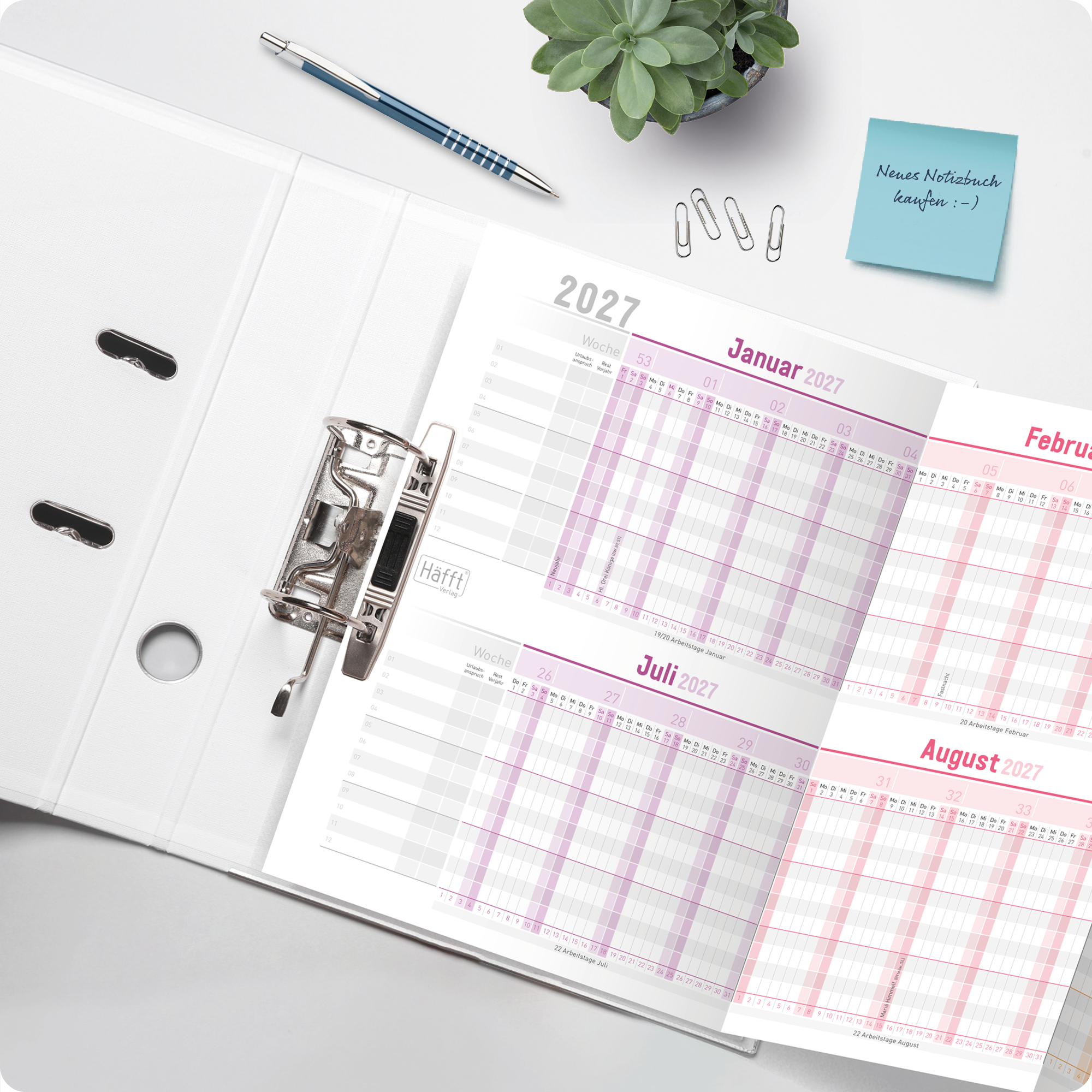Artikelbild 7 des Artikels “Urlaubsplaner / Teamkalender 2027 A4 gefalzt [Rainbow] “