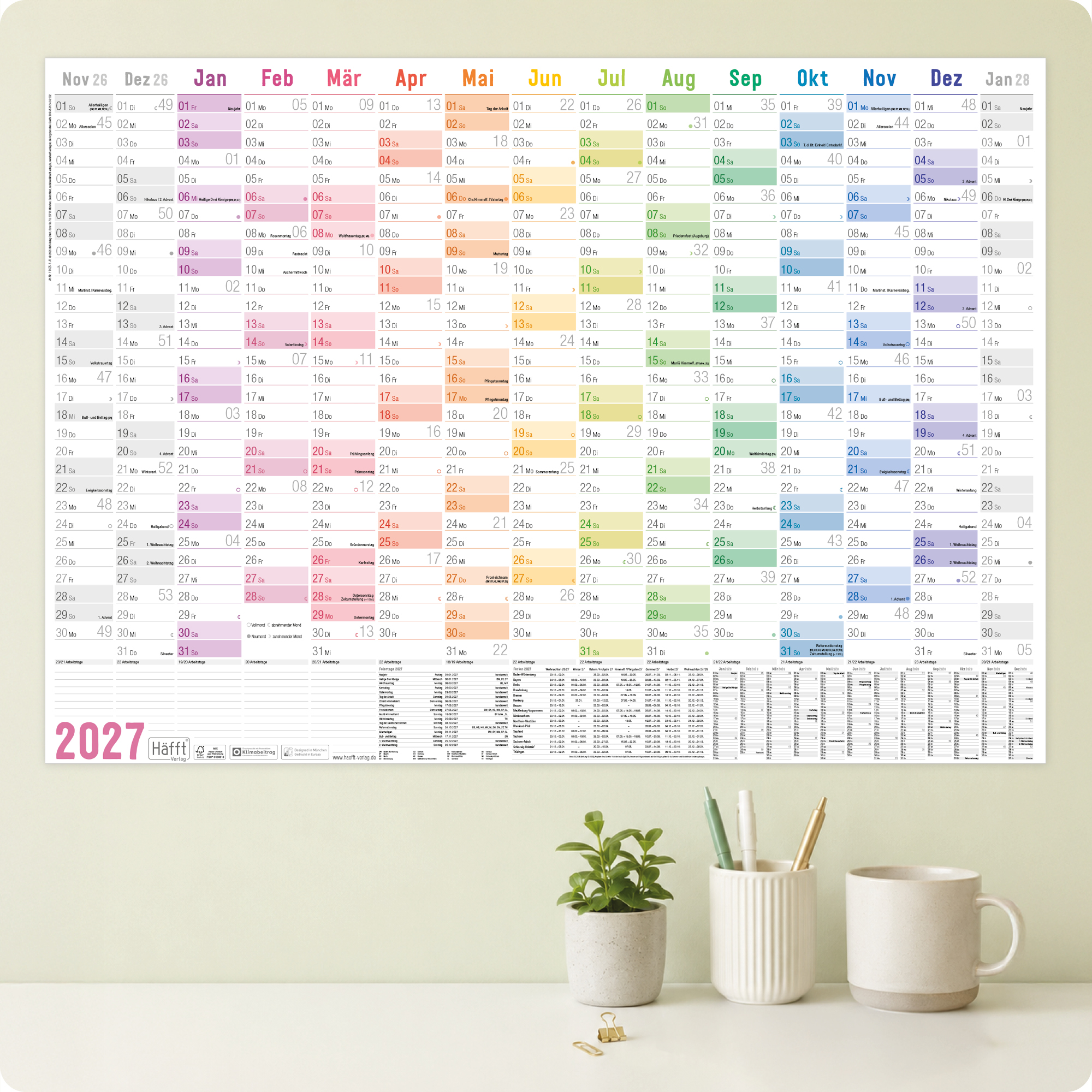 Artikelbild 7 des Artikels “Wandkalender 2027 A1 + quer [Rainbow] “