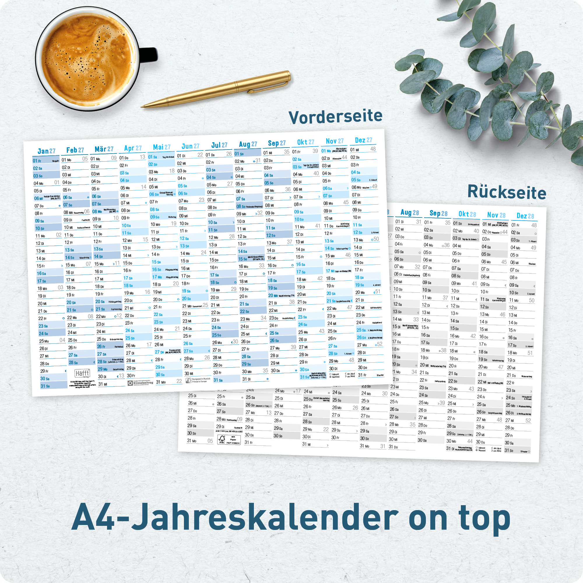 Artikelbild 7 des Artikels “Wandkalender A1+ 2027 Hochformat [blau] “