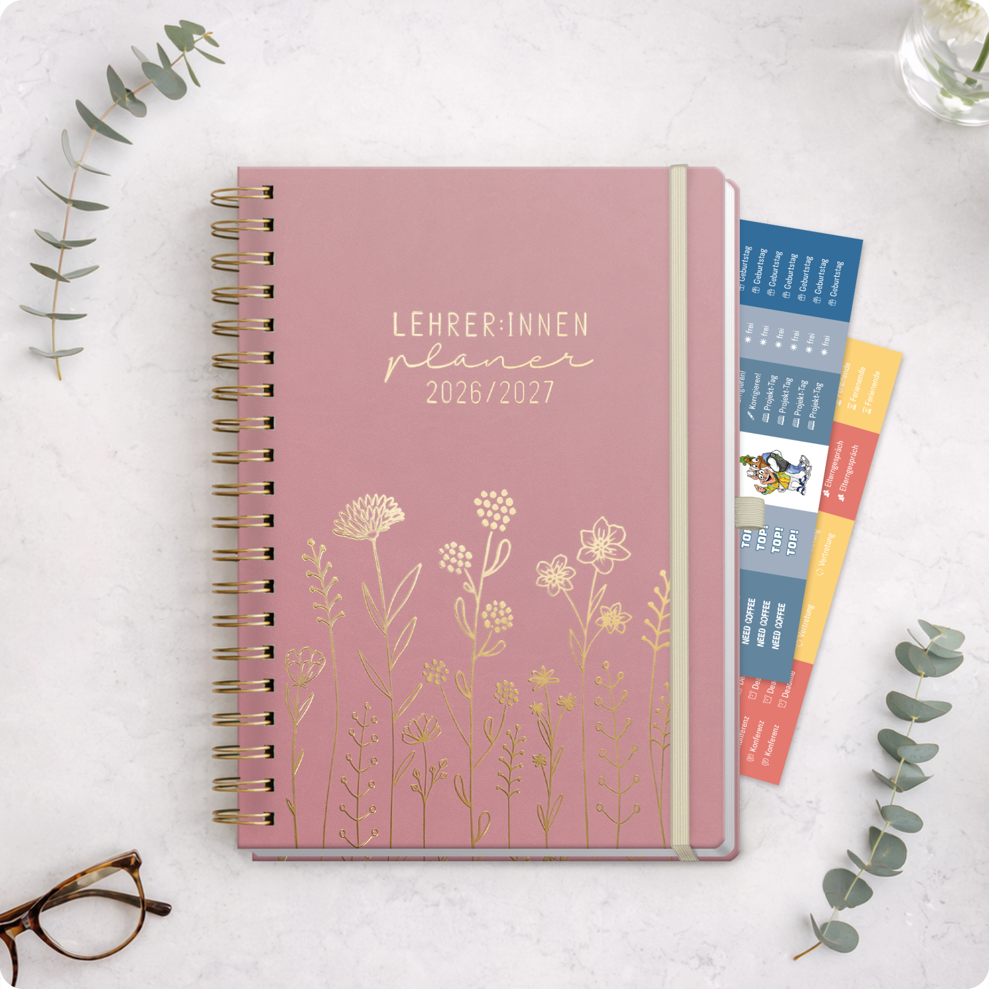Artikelbild 7 des Artikels “Lehrer-Planer Maxi Deluxe A4+ 26/27 [Fine Flowers rosé] “