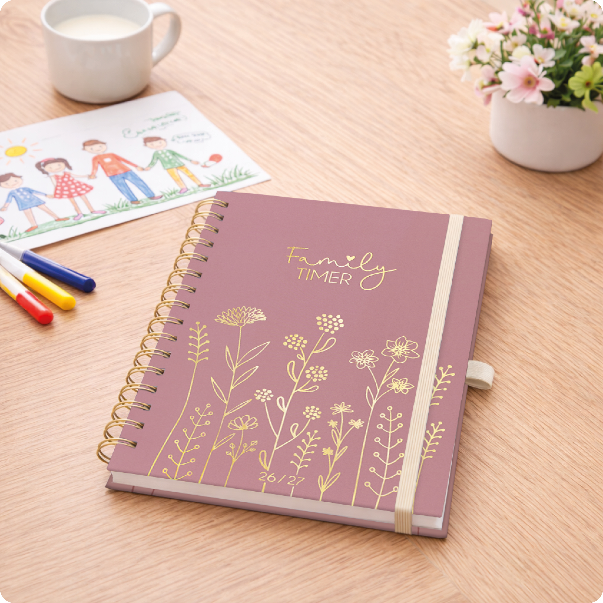 Artikelbild 7 des Artikels “Family-Timer Deluxe A5 2026 2027 [Fine Flowers rosé] “