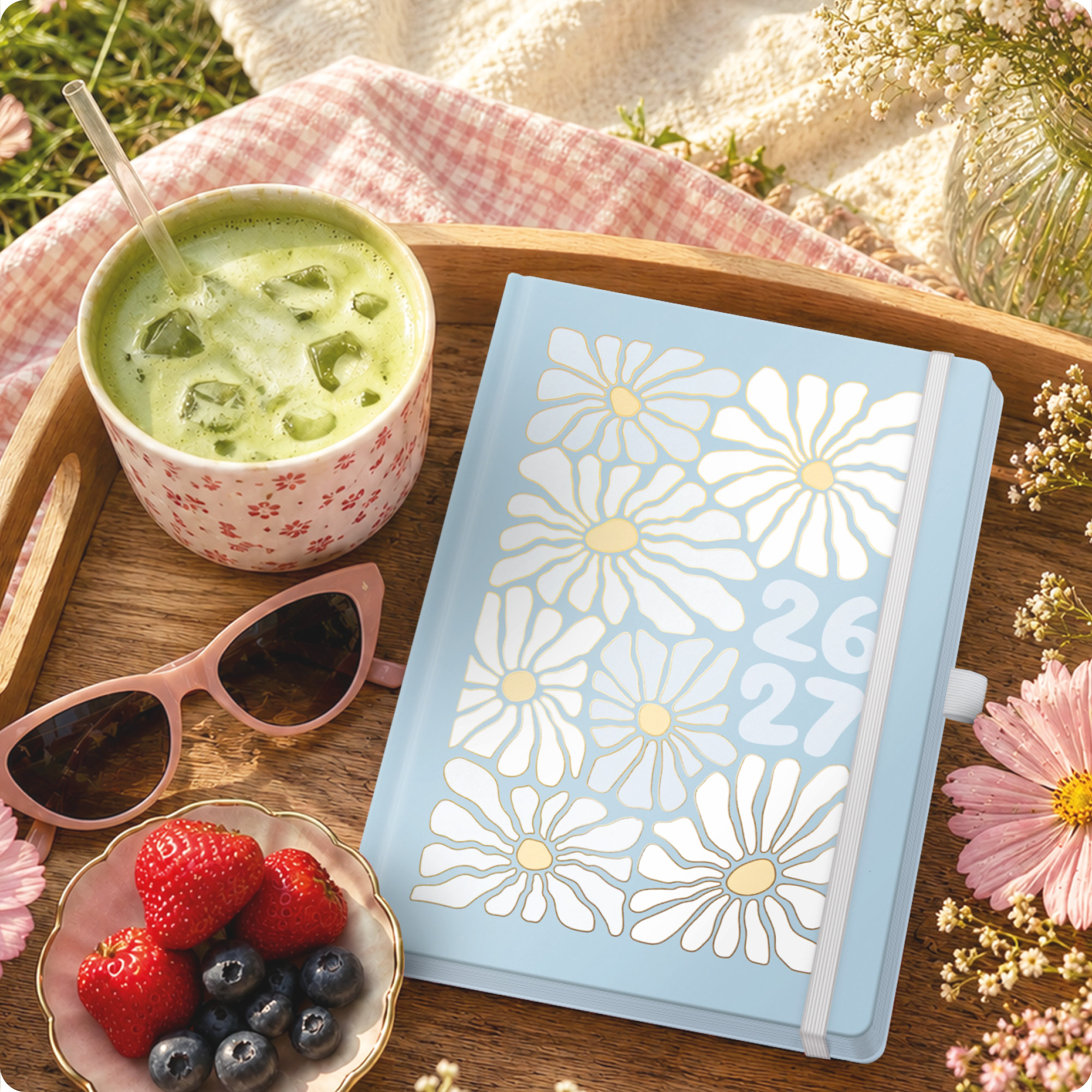 Artikelbild 7 des Artikels “Häfft-Timer Deluxe A5 2026/2027 [Flower Power Blue] “