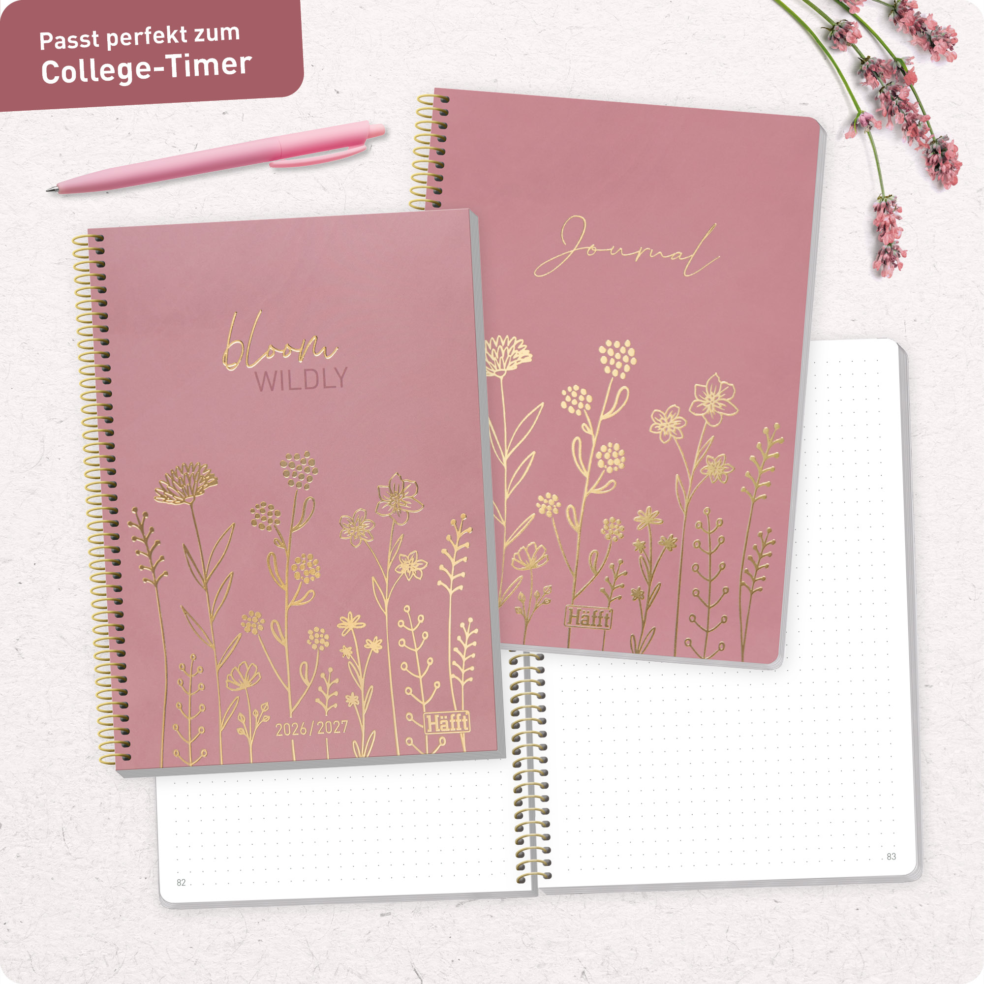 Artikelbild 7 des Artikels “College-Journal dotted A5 [Fine Flowers rosé] “