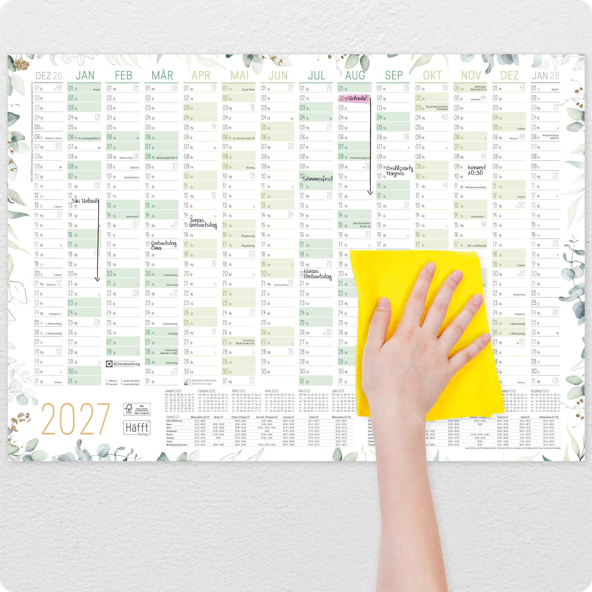 Artikelbild 7 des Artikels “Abwischbarer Wandkalender 2027 A1+ [Blattgold] “