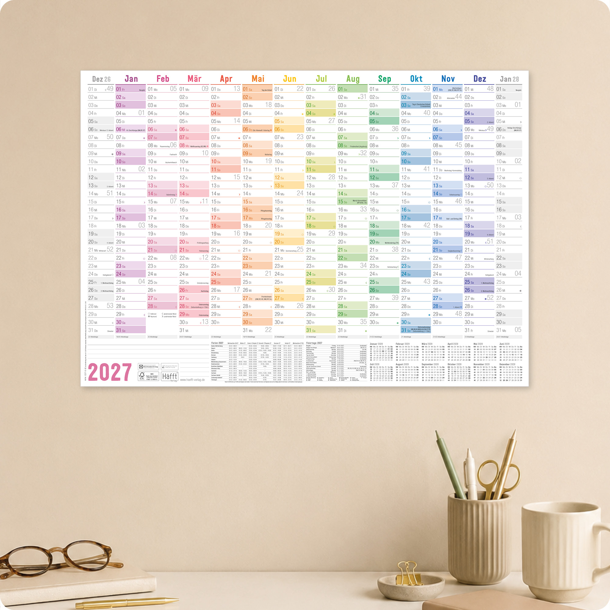 Artikelbild 7 des Artikels “Wandkalender 2027 A2 gefalzt quer [Rainbow] “