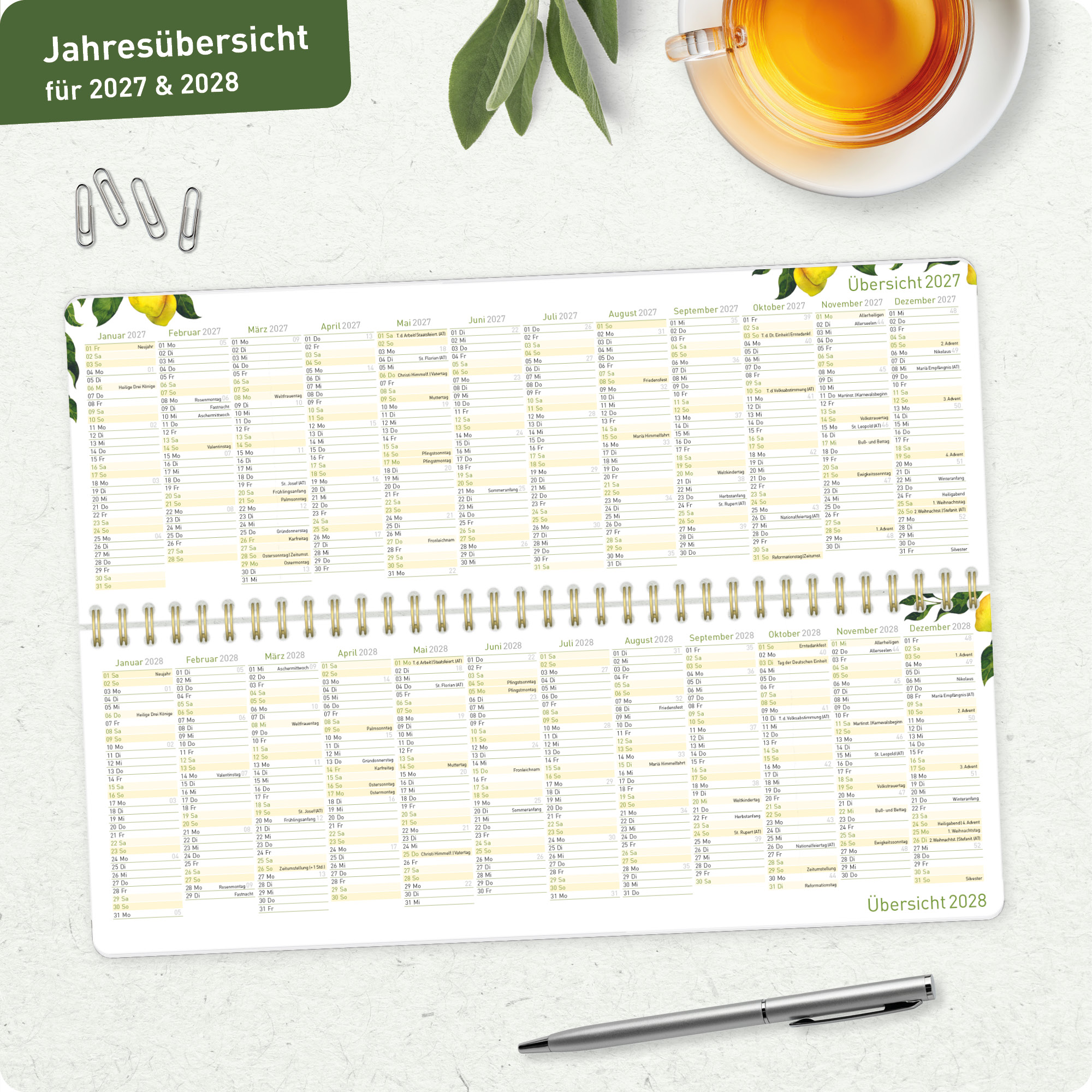 Artikelbild 7 des Artikels “Wochen-Tischkalender 2027 mit Aufsteller [Lemon Times] “