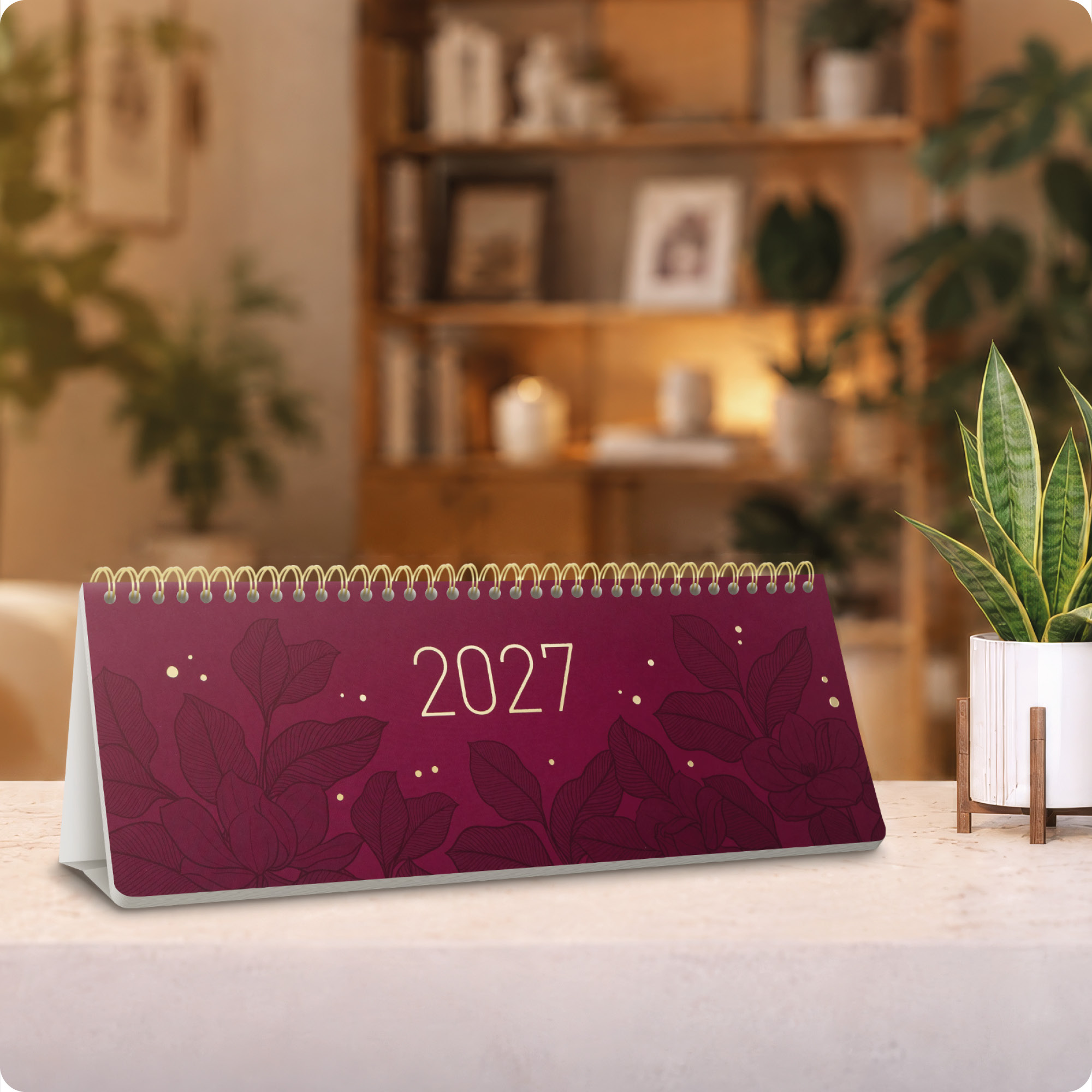 Artikelbild 7 des Artikels “Internationaler Wochen-Tischkalender quer 2027 [Bordeaux Leaves] “
