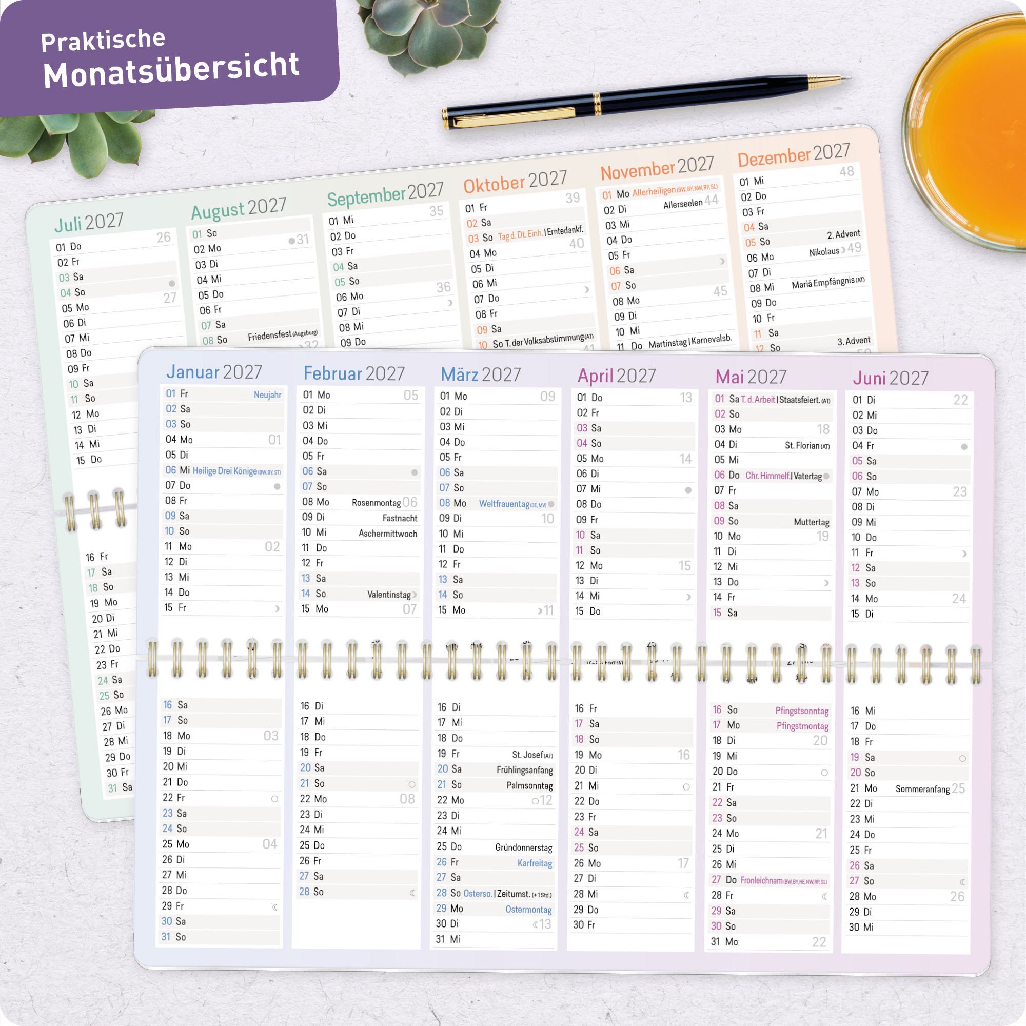 Artikelbild 7 des Artikels “Wochen-Tischkalender 2027 Großdruckkalender quer [Blütentraum] “