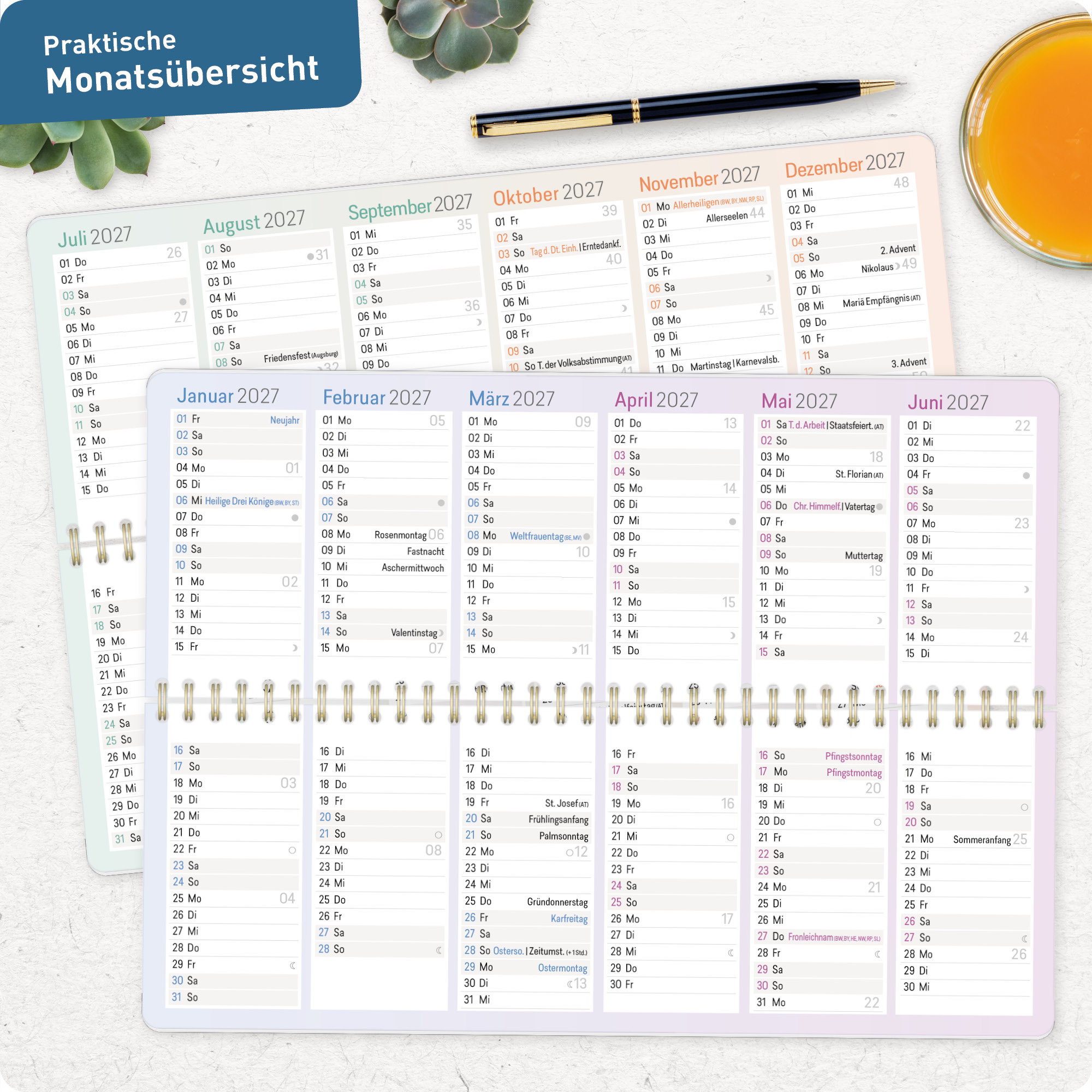 Artikelbild 7 des Artikels “Wochen-Tischkalender 2027 Großdruckkalender quer [Fine Style] “