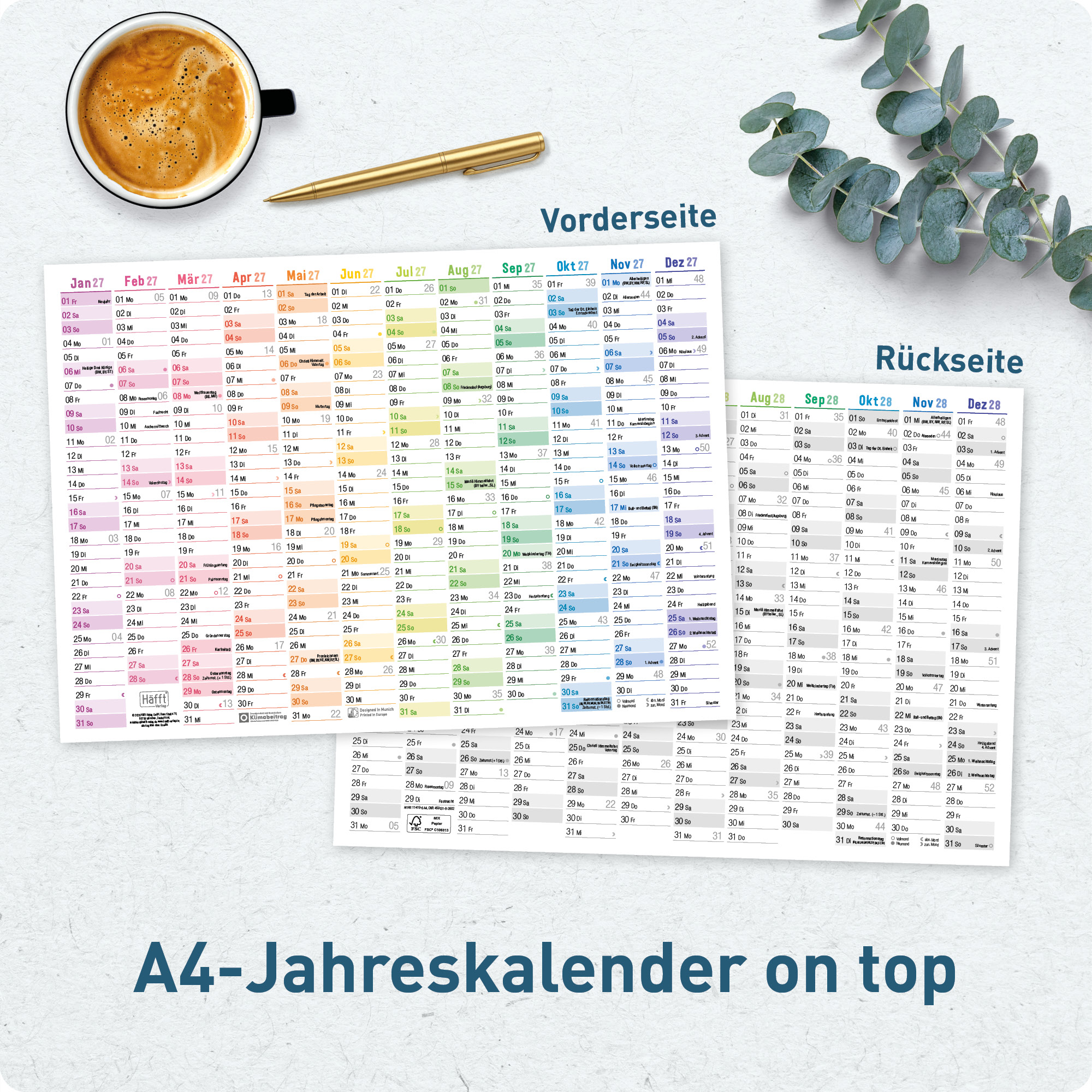 Artikelbild 7 des Artikels “Wandkalender 2027 Hochformat - Jahreskalender schmal lang [Rainbow] “
