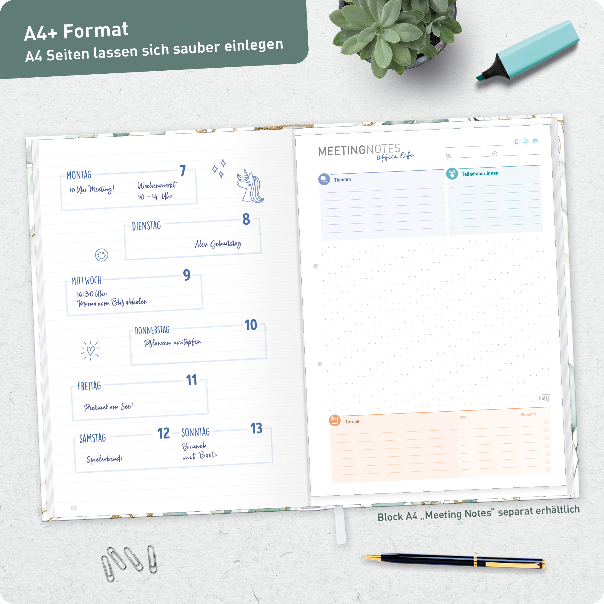 Artikelbild 7 des Artikels “paper&you Notizbuch A4+ liniert [Blattgold] “