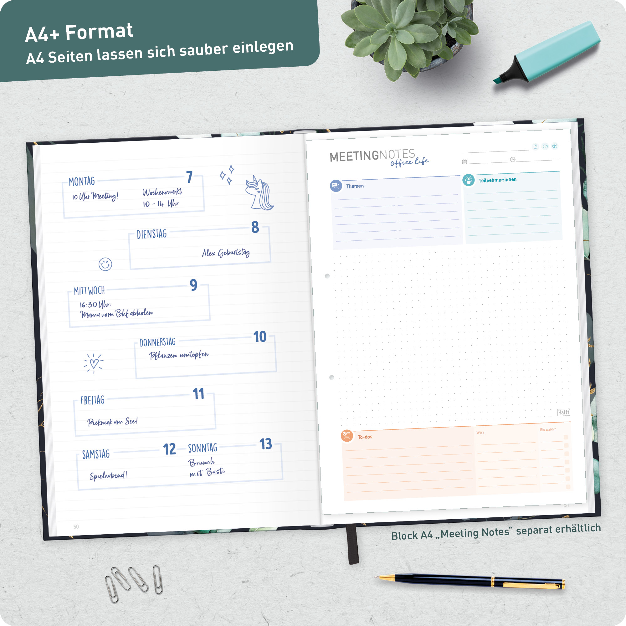 Artikelbild 7 des Artikels “paper&you Notizbuch A4+ liniert [Mondscheinblüten] “
