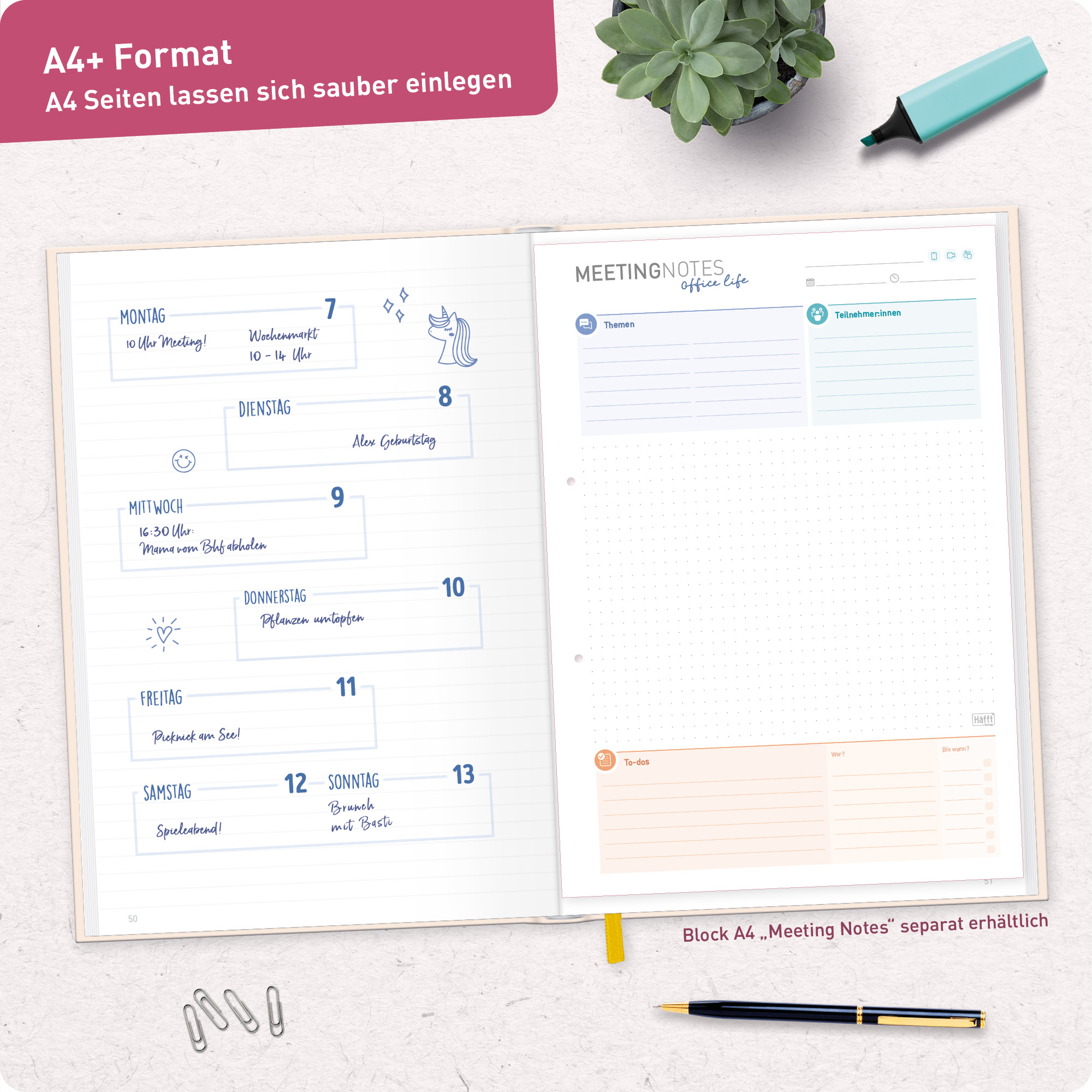 Artikelbild 7 des Artikels “paper&you Notizbuch A4+ liniert [Pink Flowers] “