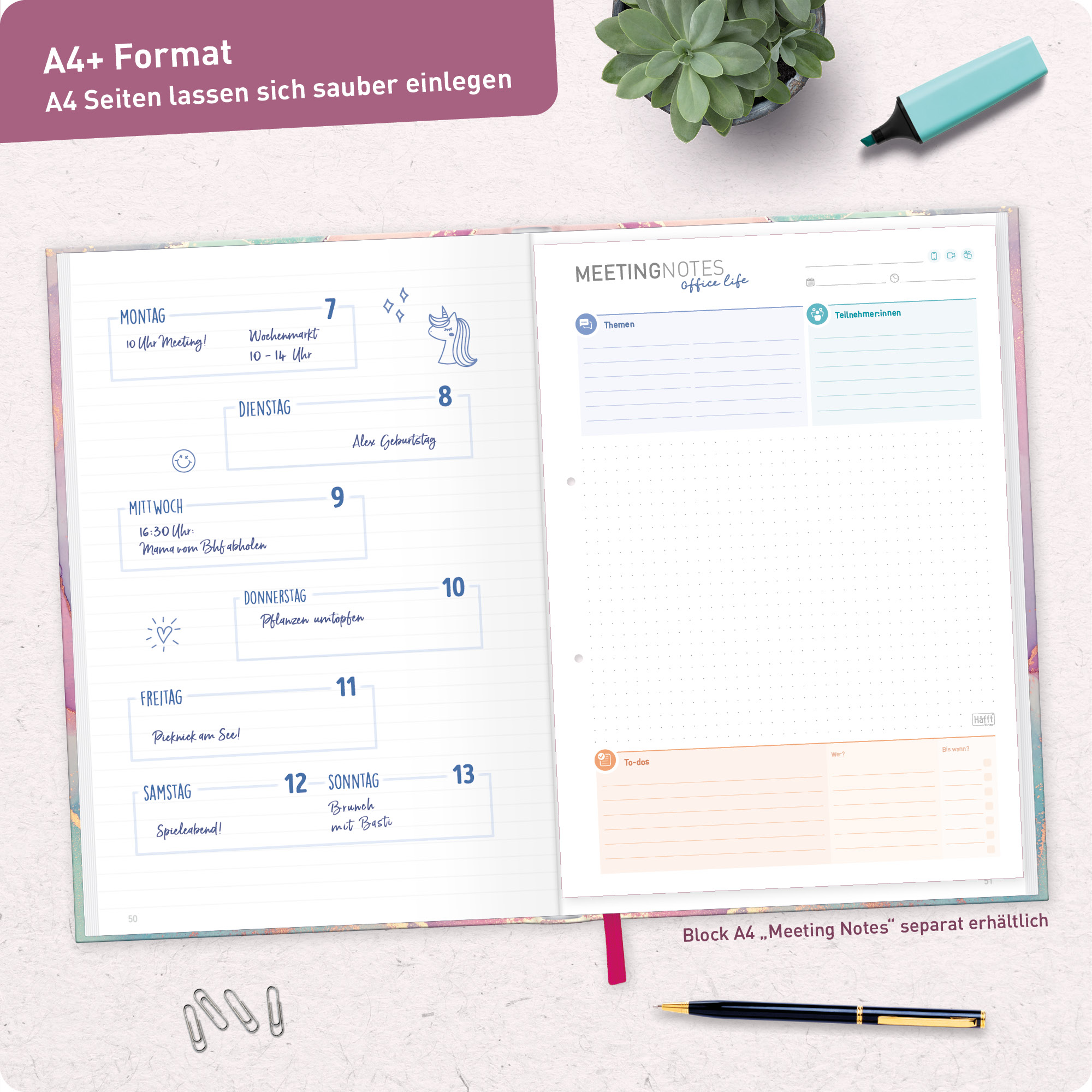 Artikelbild 7 des Artikels “paper&you Notizbuch A4+ liniert [Silky Pink] “
