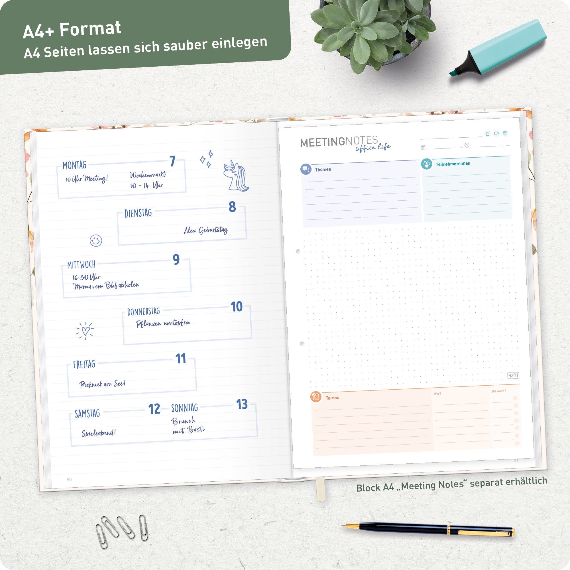 Artikelbild 7 des Artikels “paper&you Notizbuch A4+ liniert [Wild Blossoms] “
