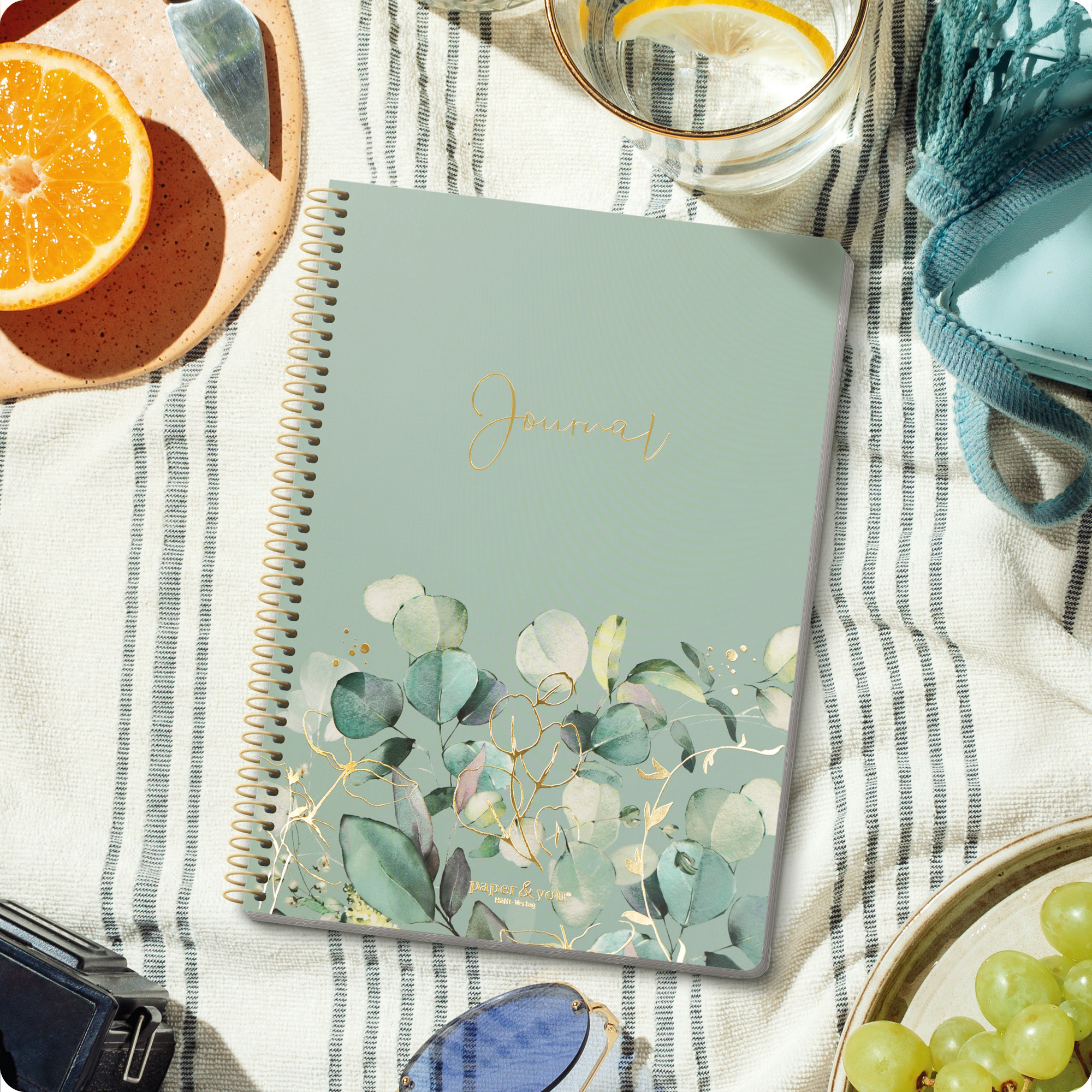 Artikelbild 7 des Artikels “Bullet Journal dotted A5 mit Spiralbindung [Minty Leaves] “
