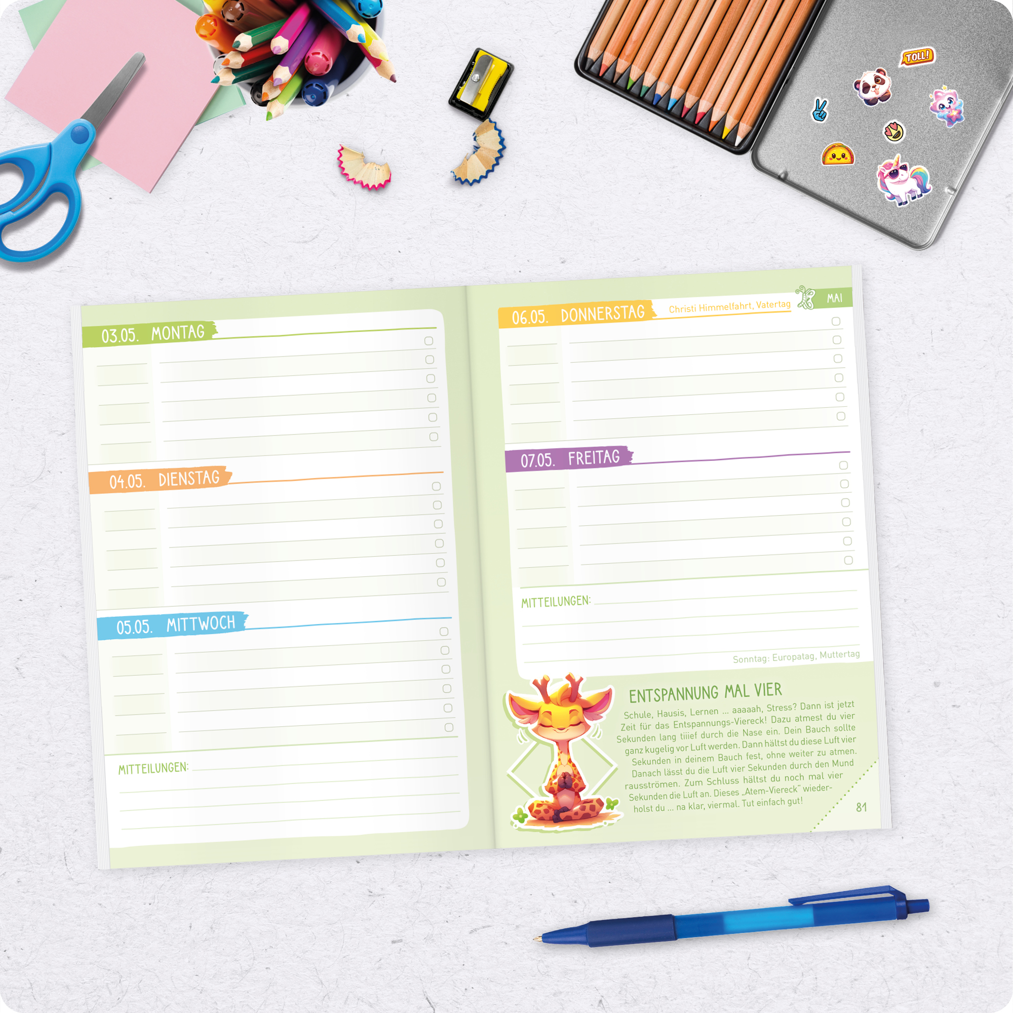 Artikelbild 8 des Artikels “Hausaufgabenheft Grundschule 2026/2027 A5 mit Datum [Cute Cat] “