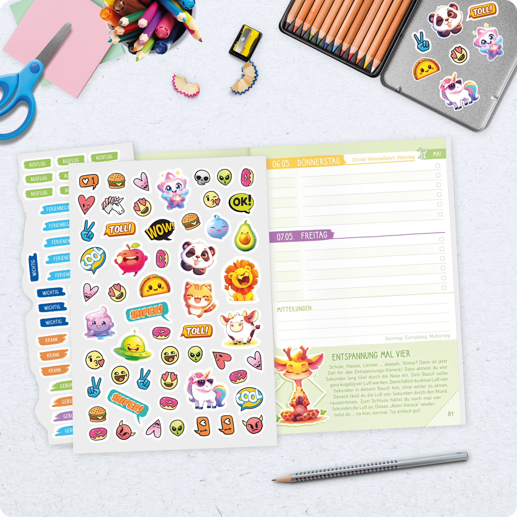 Artikelbild 8 des Artikels “Hausaufgabenheft Grundschule 2026/2027 A5 mit Datum [Emoji] “