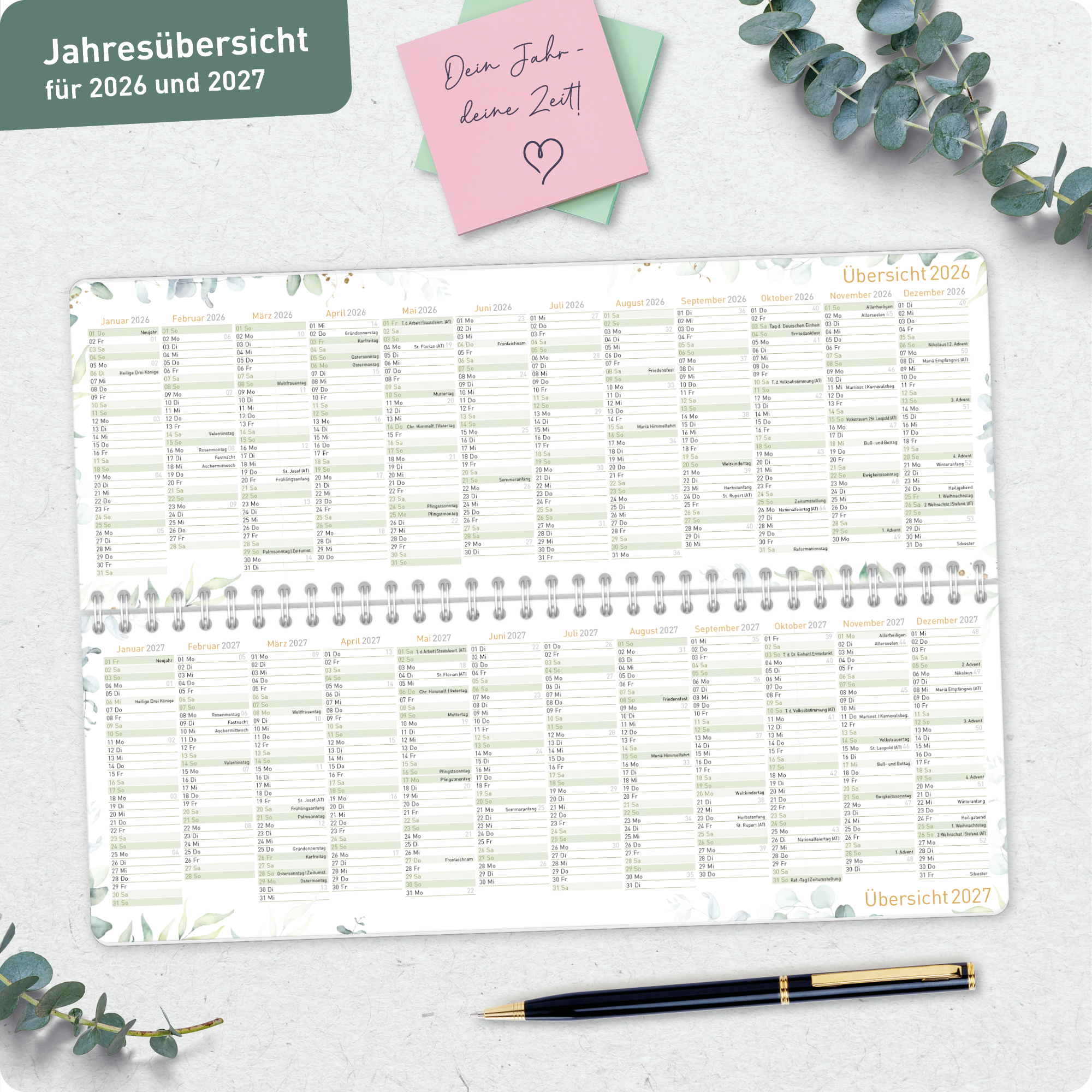 Artikelbild 8 des Artikels “Wochen-Tischkalender Schuljahr 26/27 mit Aufsteller [Blattgold] “