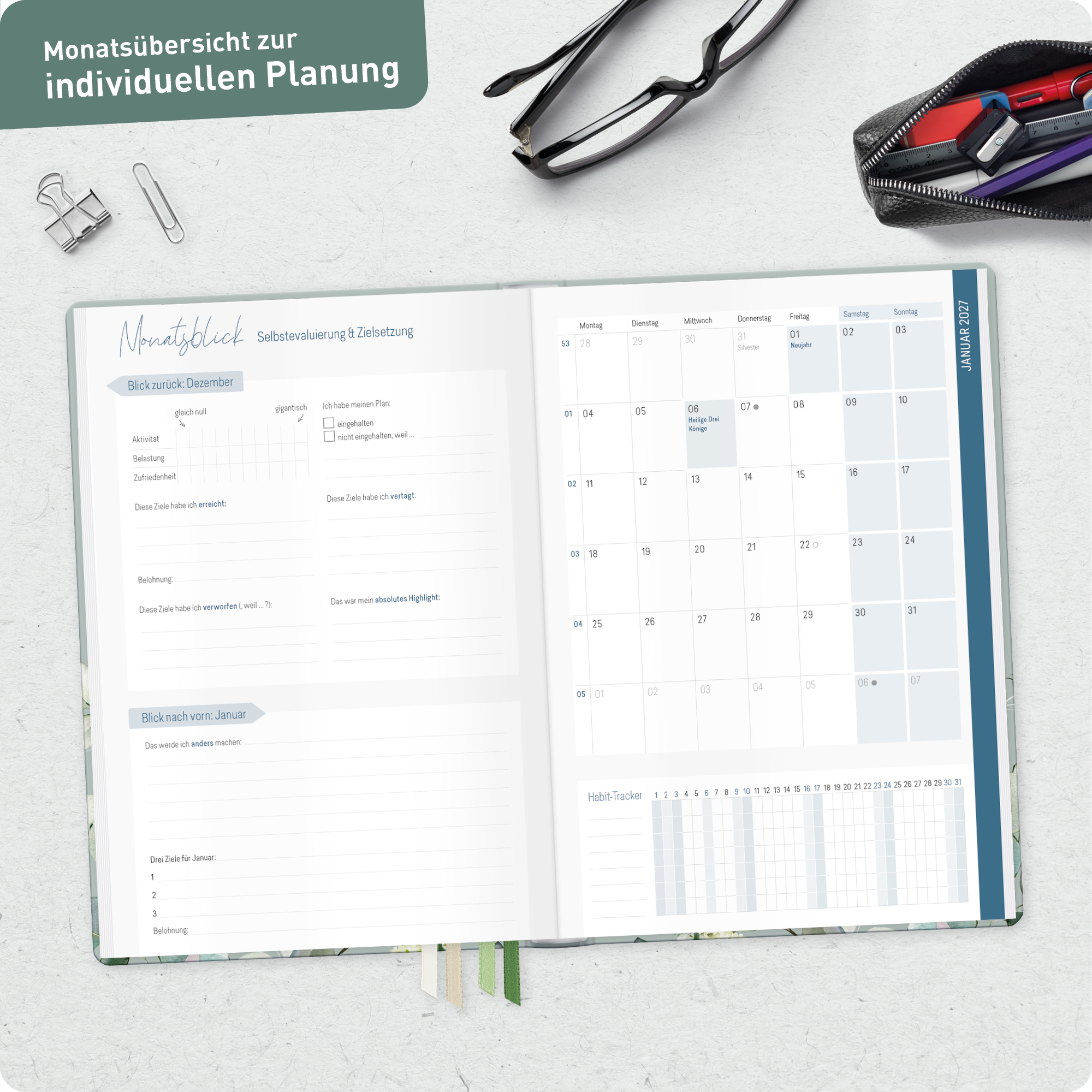 Artikelbild 8 des Artikels “Lehrer-Planer A5+ 26/27 [Minty Leaves] “