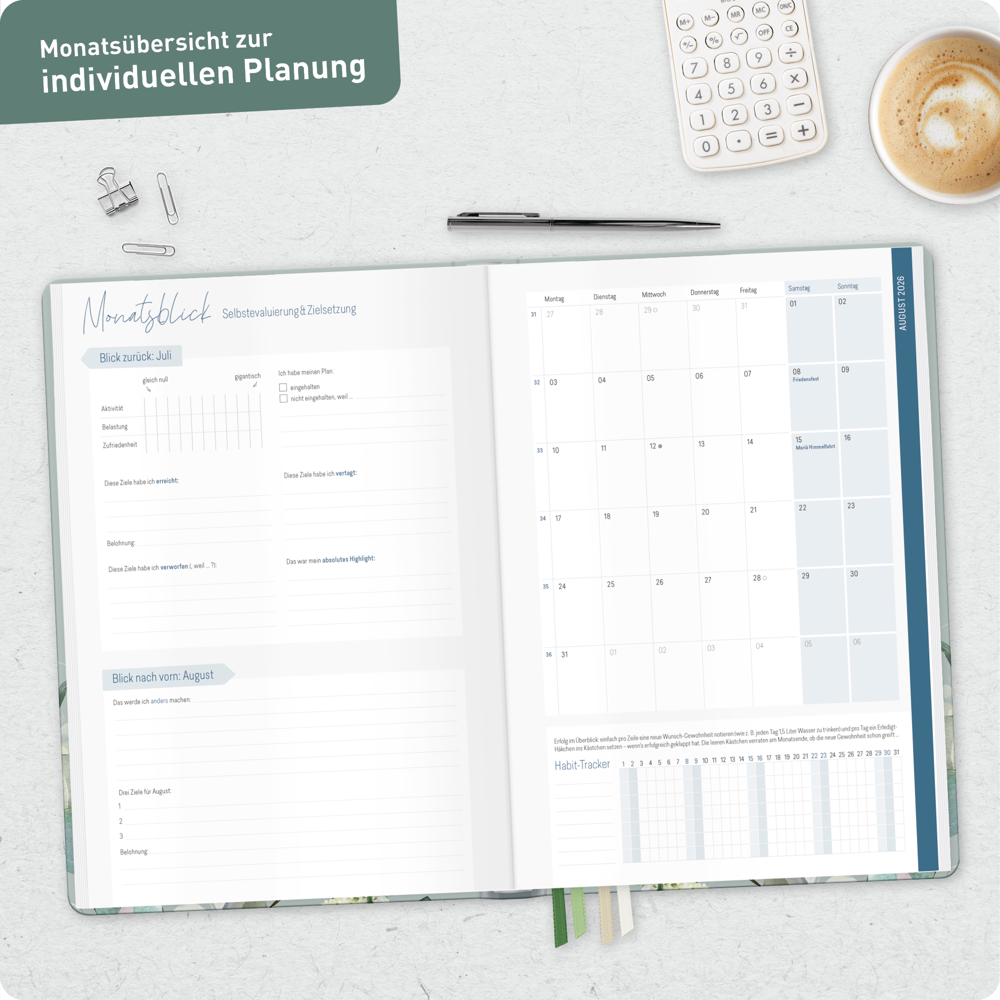 Artikelbild 8 des Artikels “Lehrer-Planer Maxi A4+ 26/27 [Minty Leaves] “