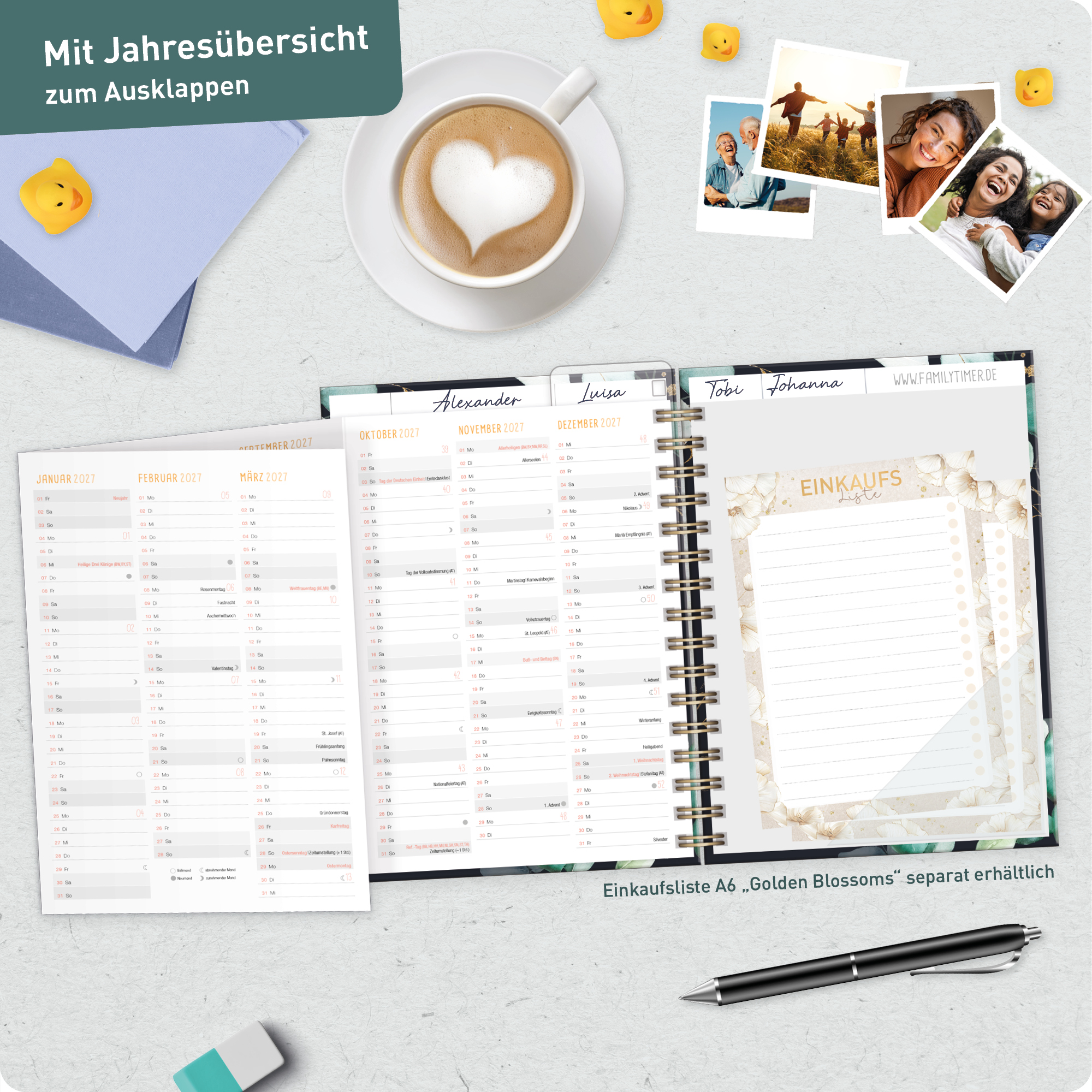 Artikelbild 8 des Artikels “Family-Timer A5 2026 2027 [Mondscheinblüten] “