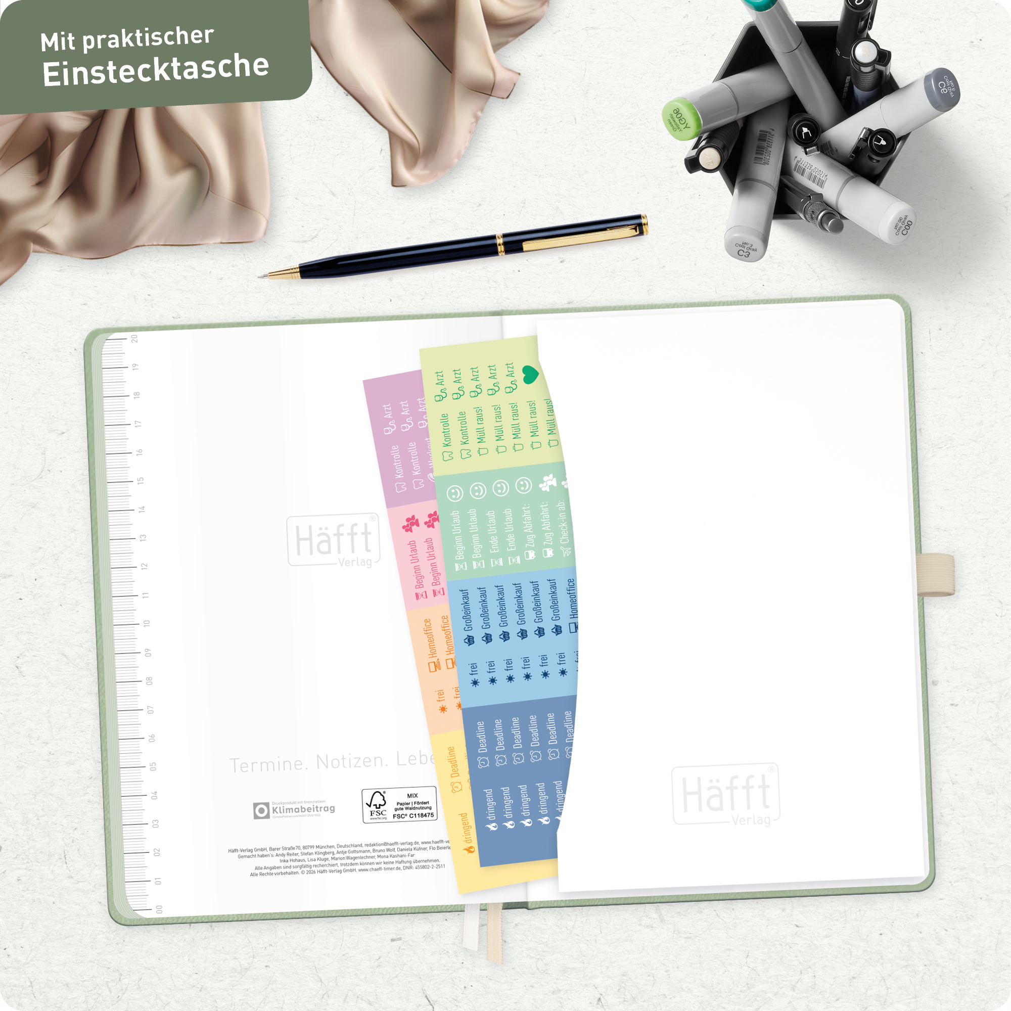 Artikelbild 8 des Artikels “Chäff-Timer Deluxe A5 Kalender 2026/2027 [Salbei] “