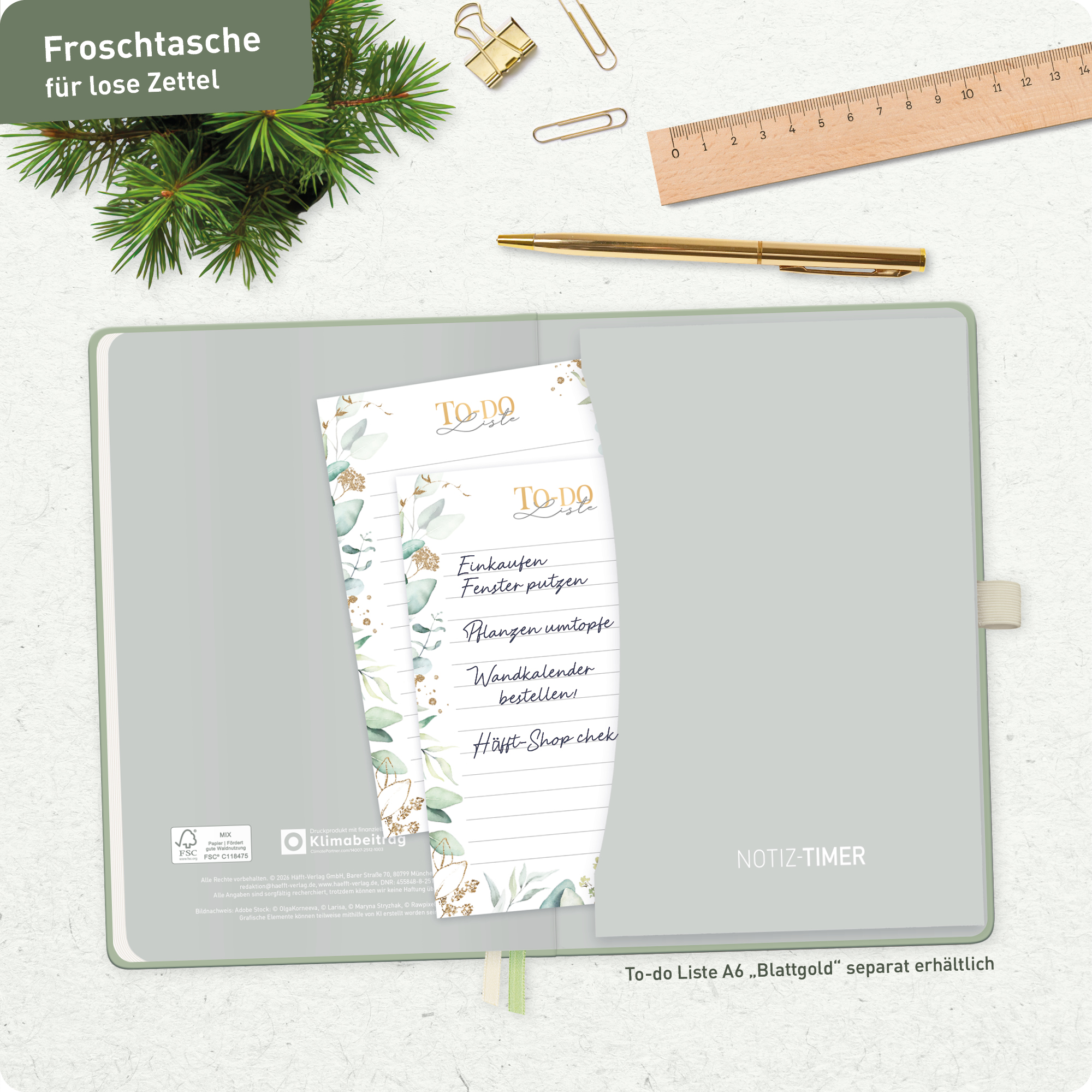 Artikelbild 8 des Artikels “Wochen-Notiz-Kalender 2026/2027 A5 [Fine Flowers salbei] “