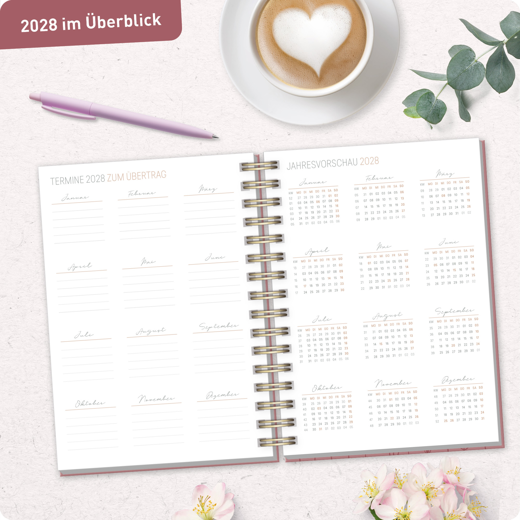 Artikelbild 8 des Artikels “Lieblings-Timer A5 2027 [Fine Flowers rosé] “