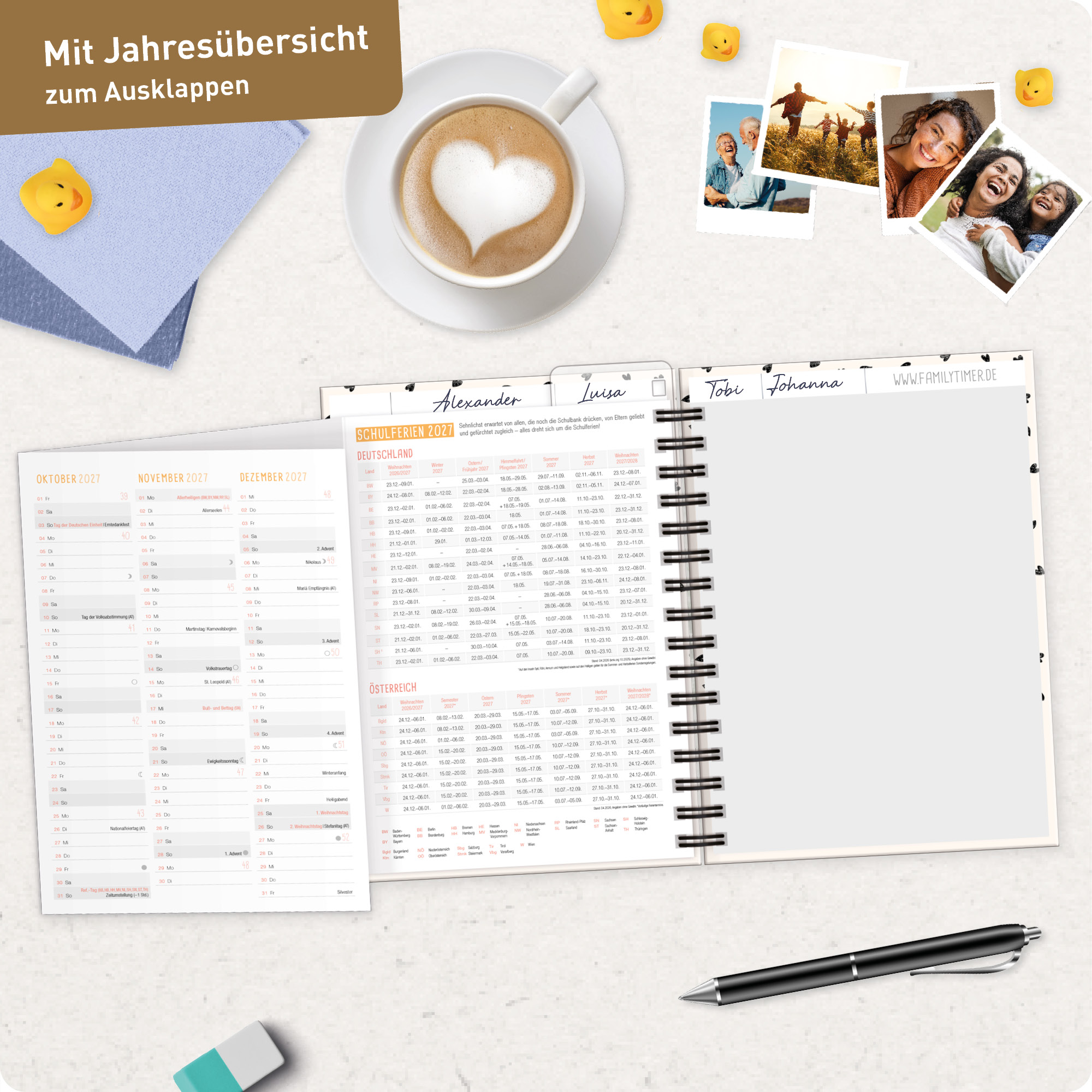 Artikelbild 8 des Artikels “Family-Timer A5 2027 [Golden Hearts] “