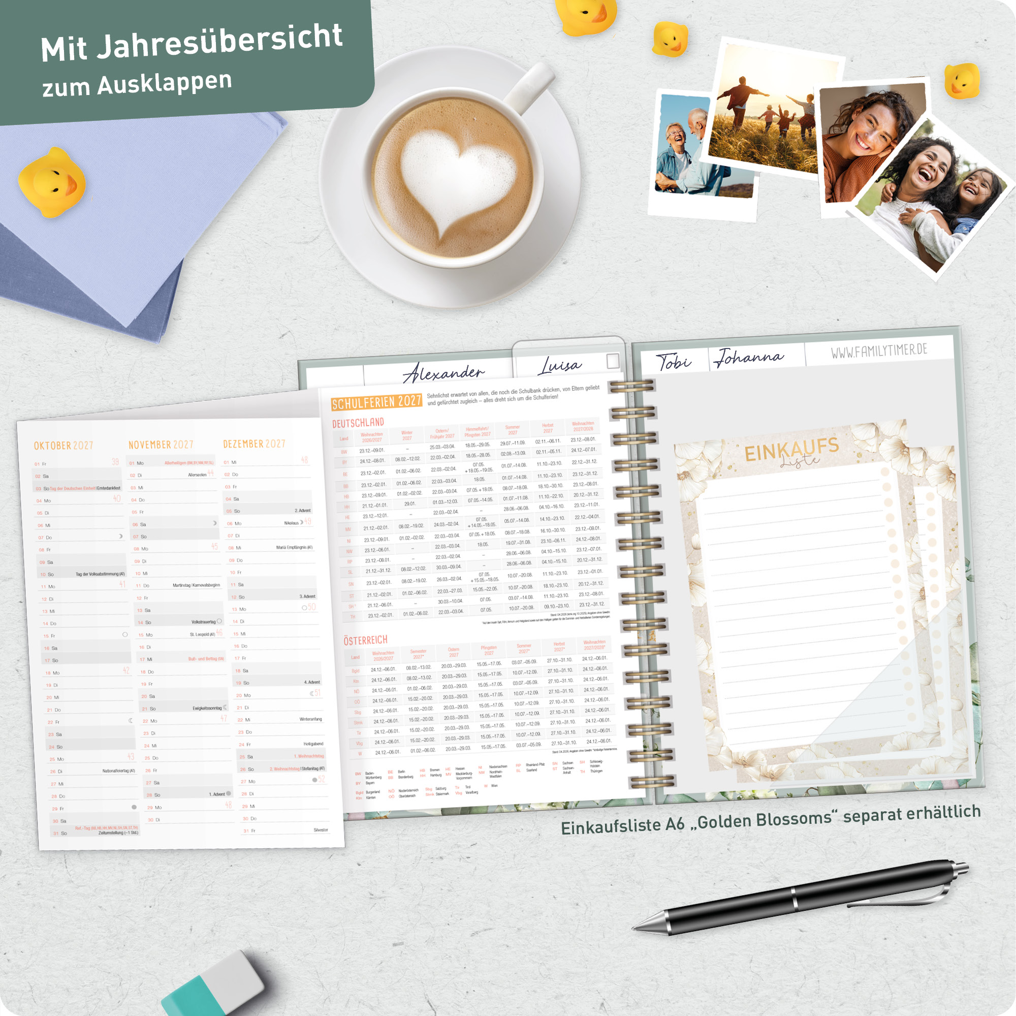 Artikelbild 8 des Artikels “Family-Timer A5 2027 [Minty Leaves] “