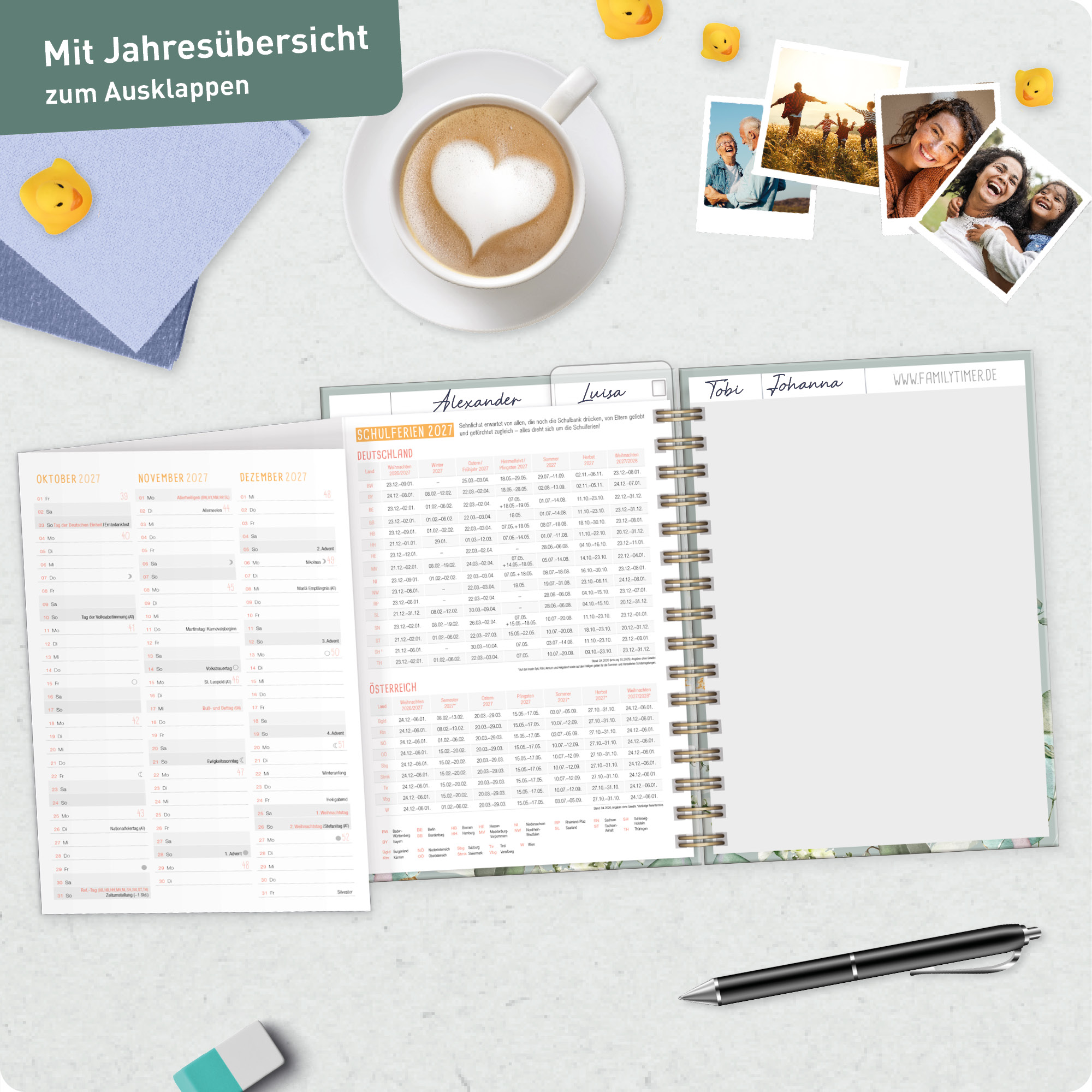 Artikelbild 8 des Artikels “Family-Timer A5 2027 [Minty Leaves] “