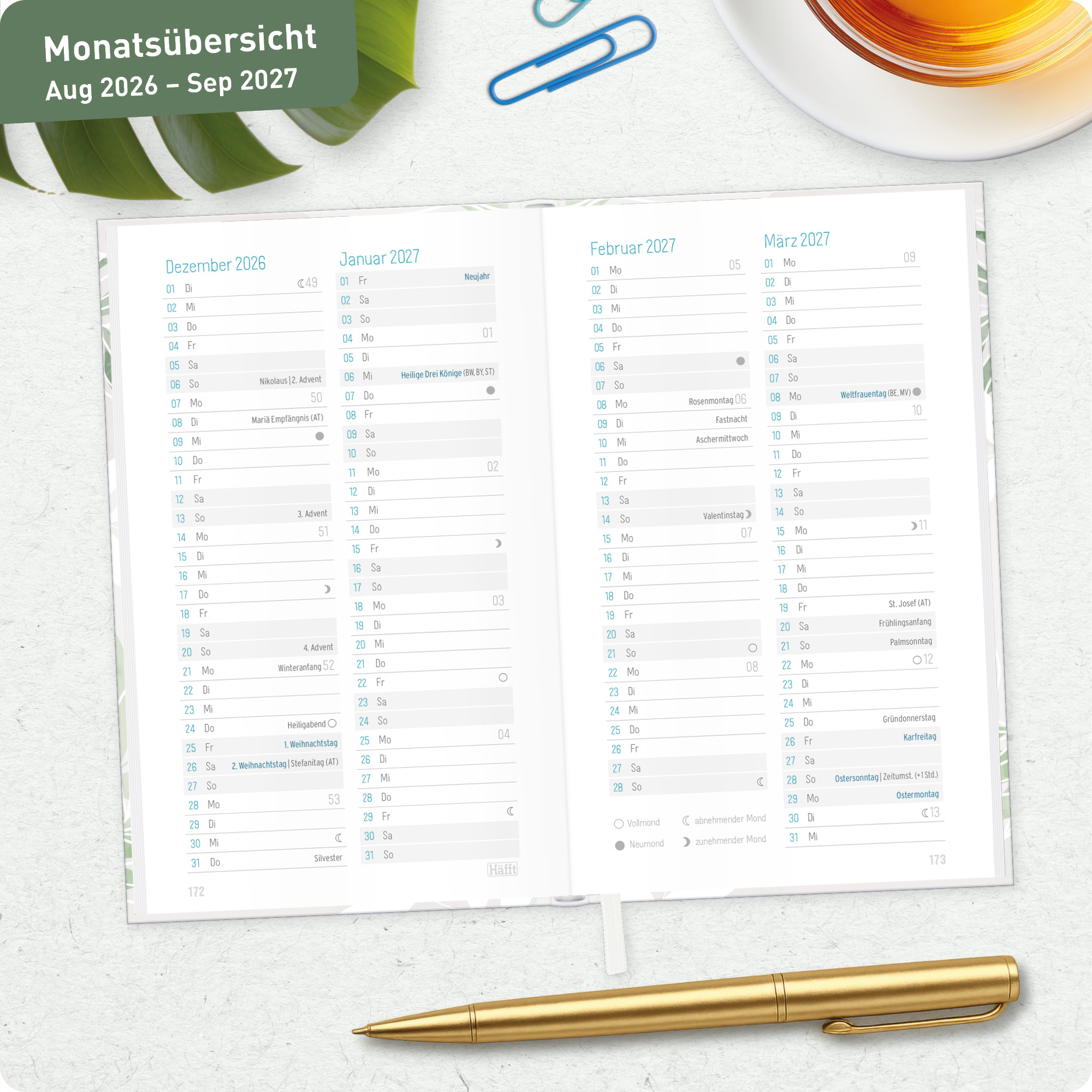 Artikelbild 8 des Artikels “Häfft-Timer Slim Schülerkalender 2026 2027 A6+ 